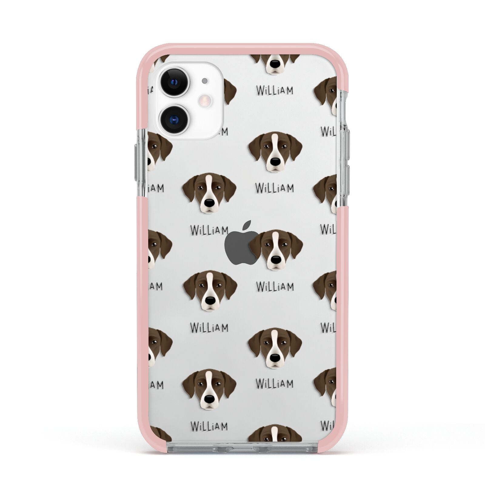 Borador Icon with Name Apple iPhone 11 in White with Pink Impact Case