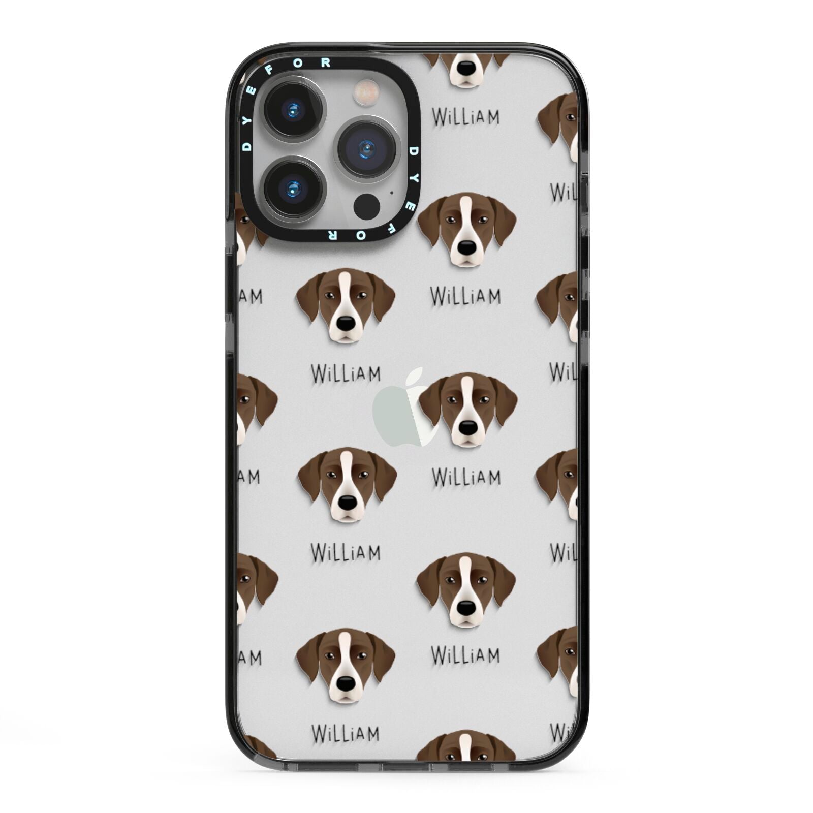 Borador Icon with Name iPhone 13 Pro Max Black Impact Case on Silver phone