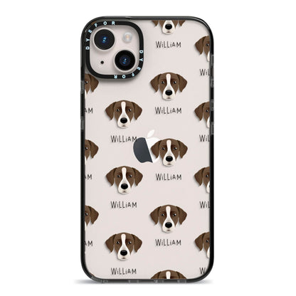 Borador Icon with Name iPhone 14 Plus Black Impact Case on Silver phone