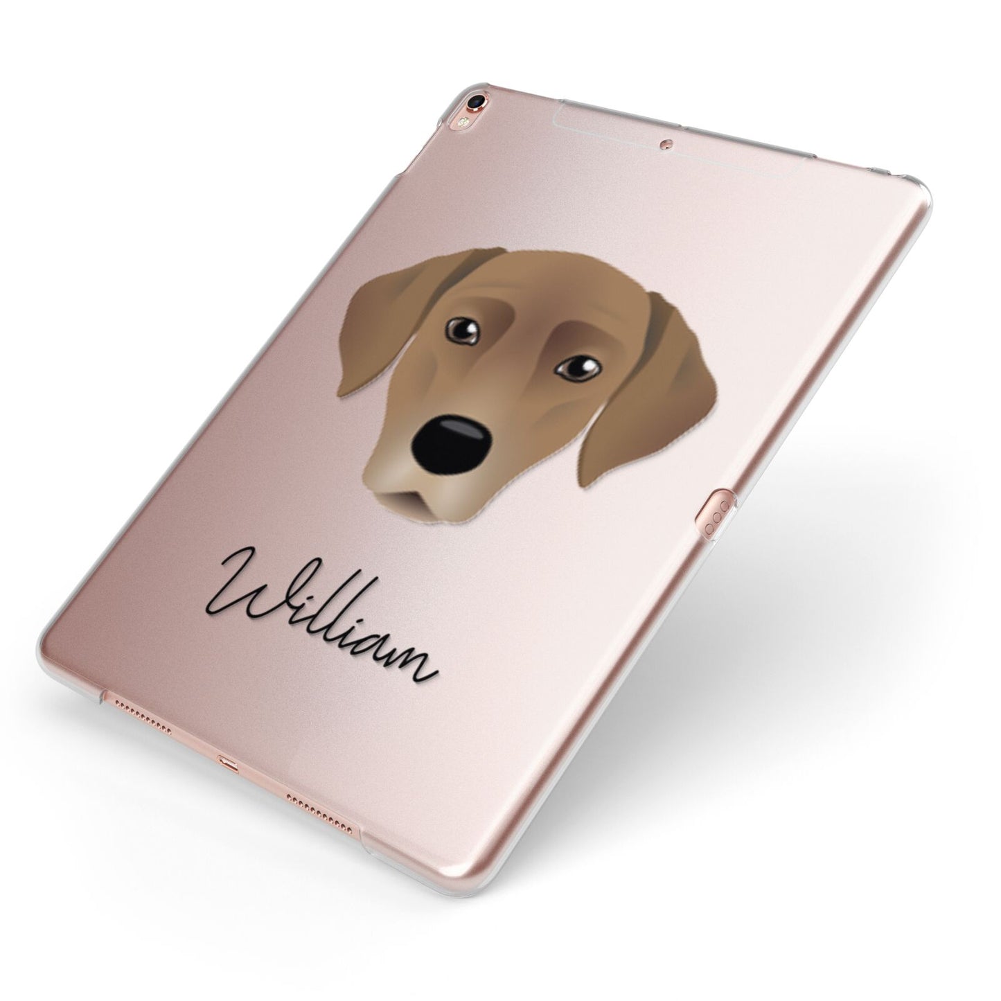 Borador Personalised Apple iPad Case on Rose Gold iPad Side View