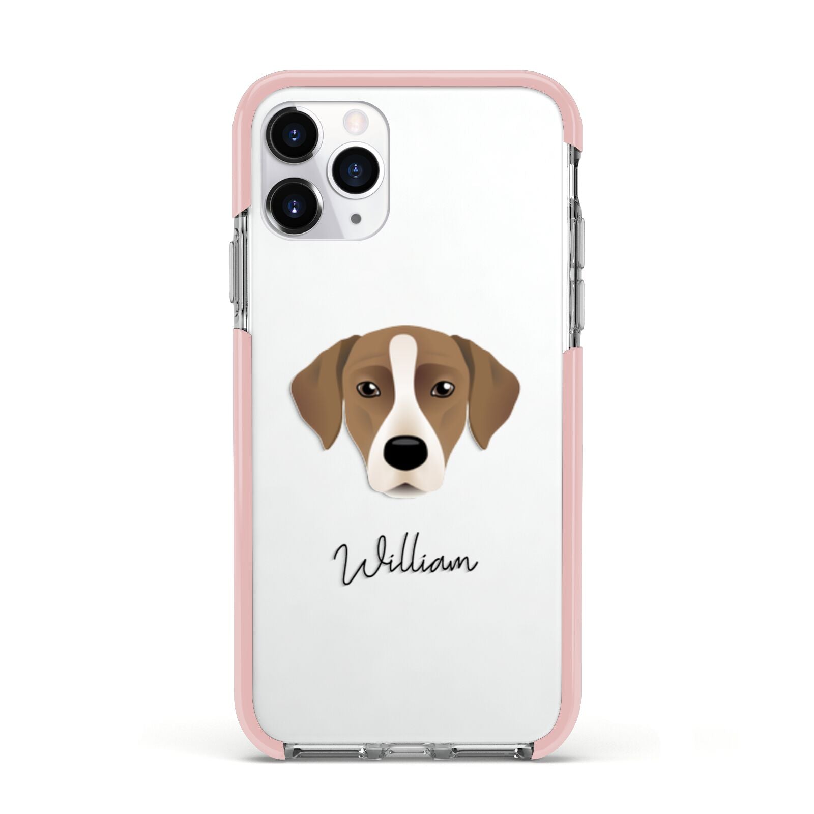 Borador Personalised Apple iPhone 11 Pro in Silver with Pink Impact Case
