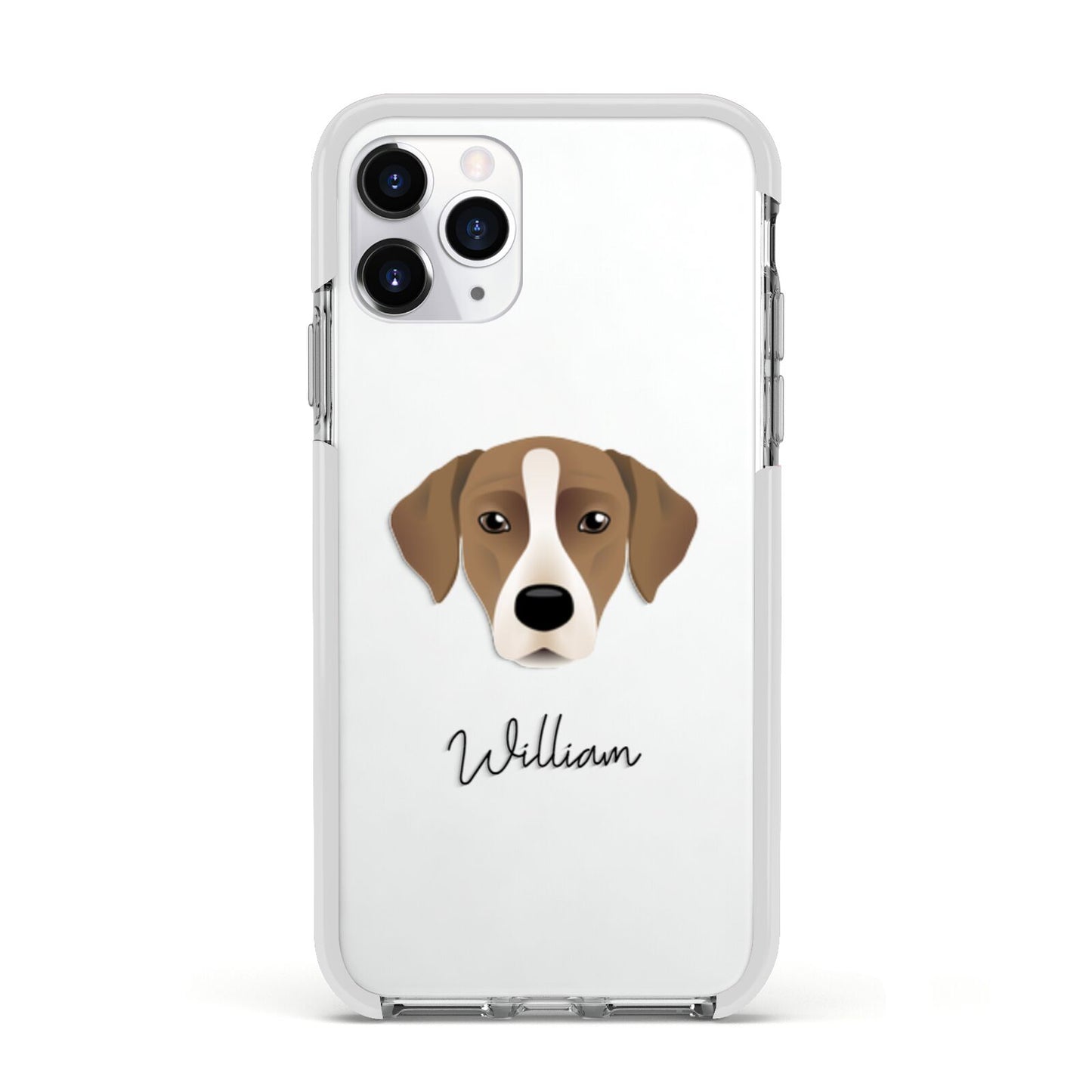 Borador Personalised Apple iPhone 11 Pro in Silver with White Impact Case