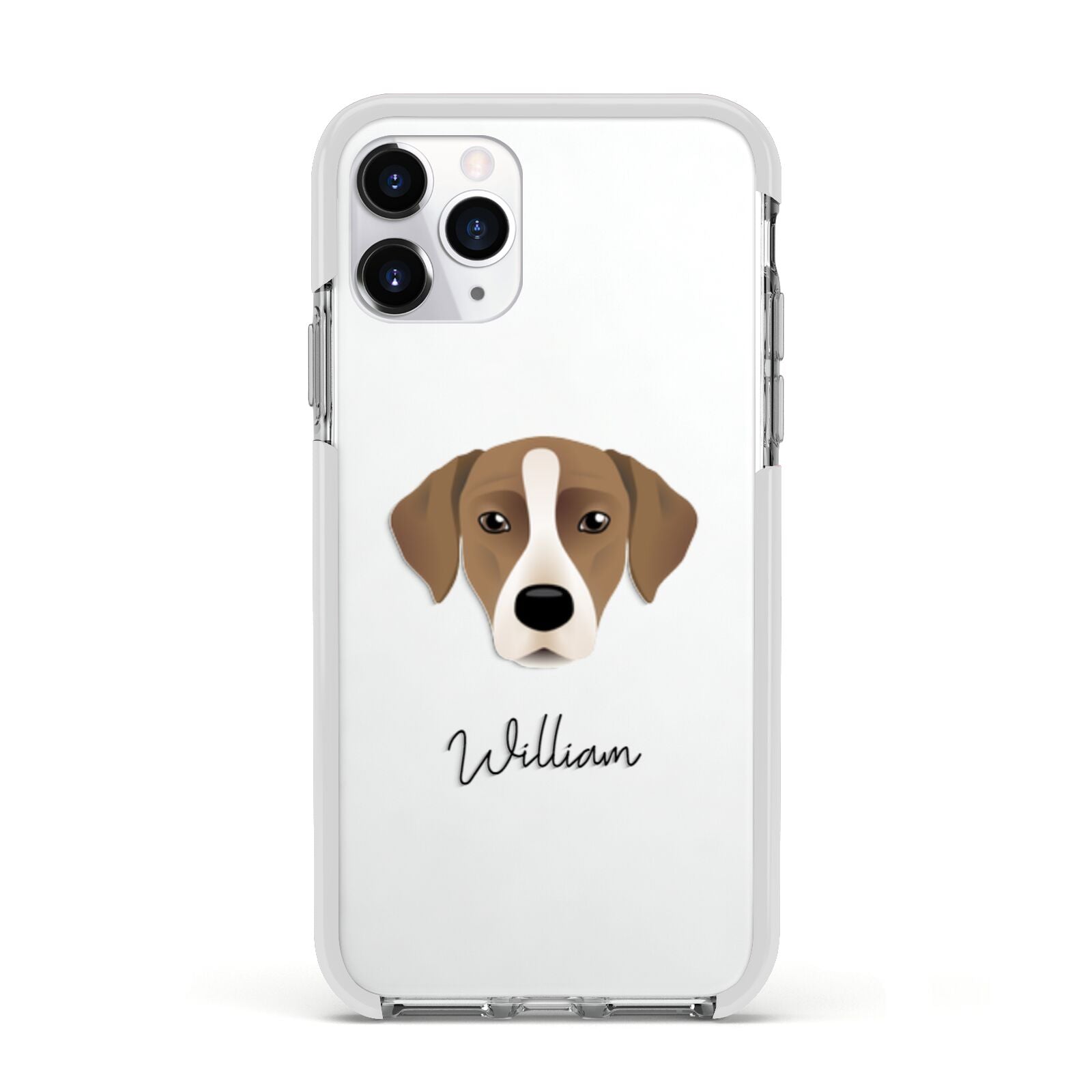 Borador Personalised Apple iPhone 11 Pro in Silver with White Impact Case