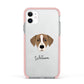 Borador Personalised Apple iPhone 11 in White with Pink Impact Case