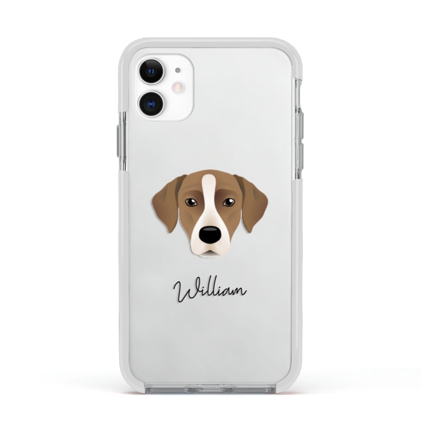 Borador Personalised Apple iPhone 11 in White with White Impact Case