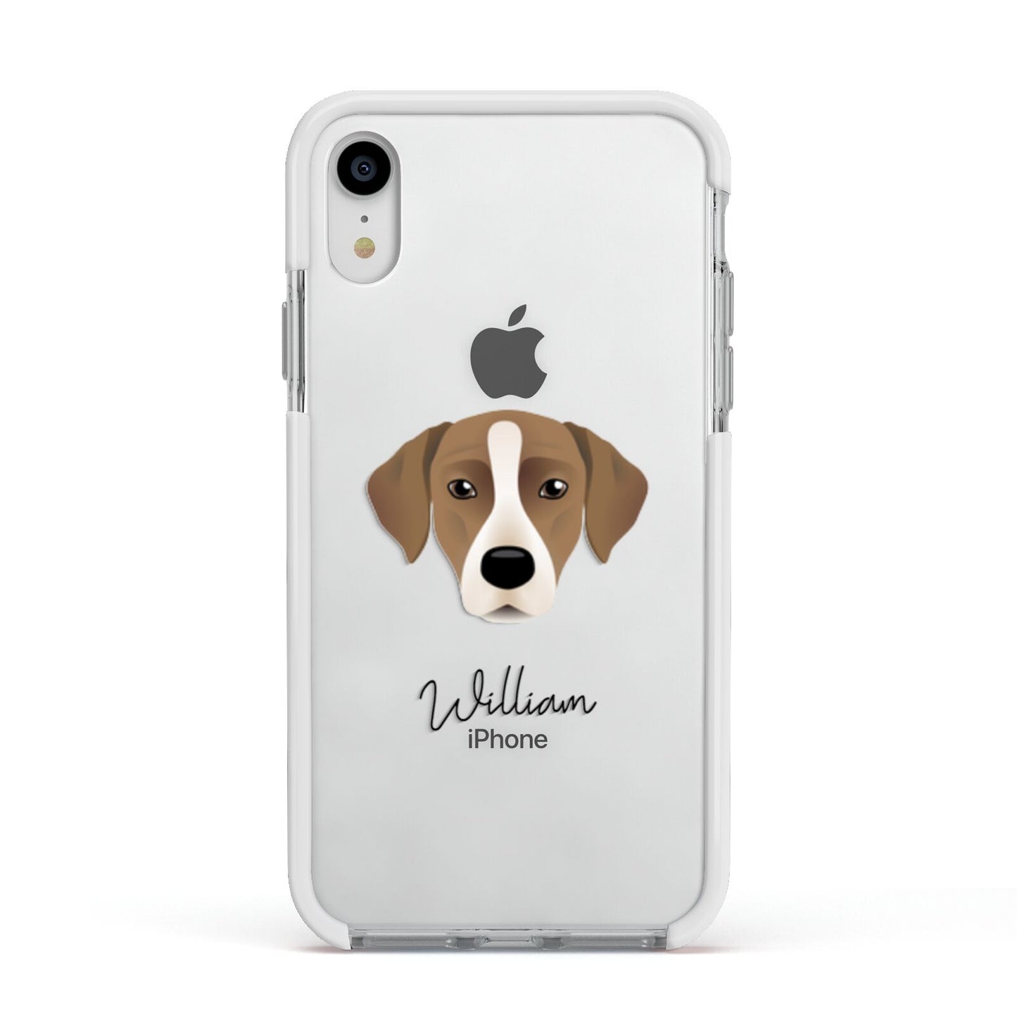 Borador Personalised Apple iPhone XR Impact Case White Edge on Silver Phone