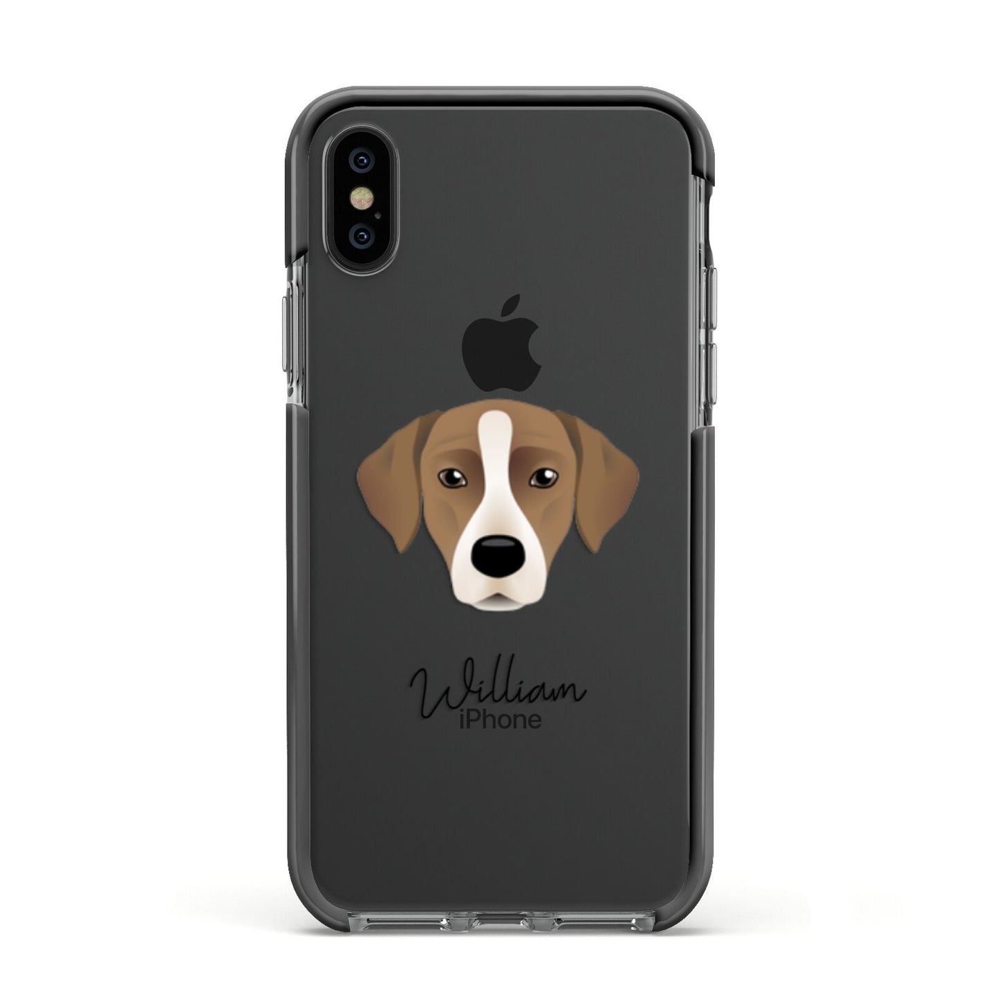Borador Personalised Apple iPhone Xs Impact Case Black Edge on Black Phone