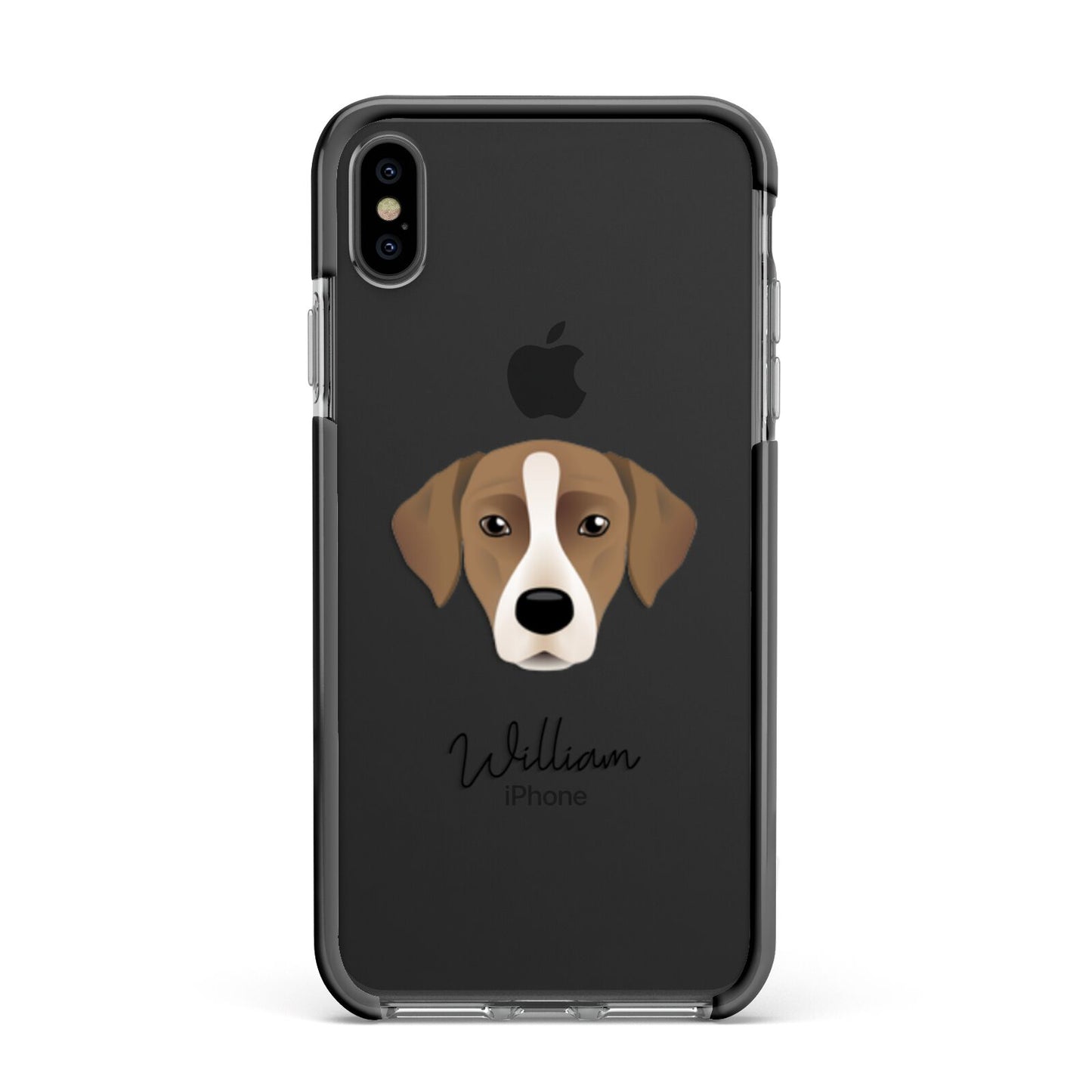 Borador Personalised Apple iPhone Xs Max Impact Case Black Edge on Black Phone