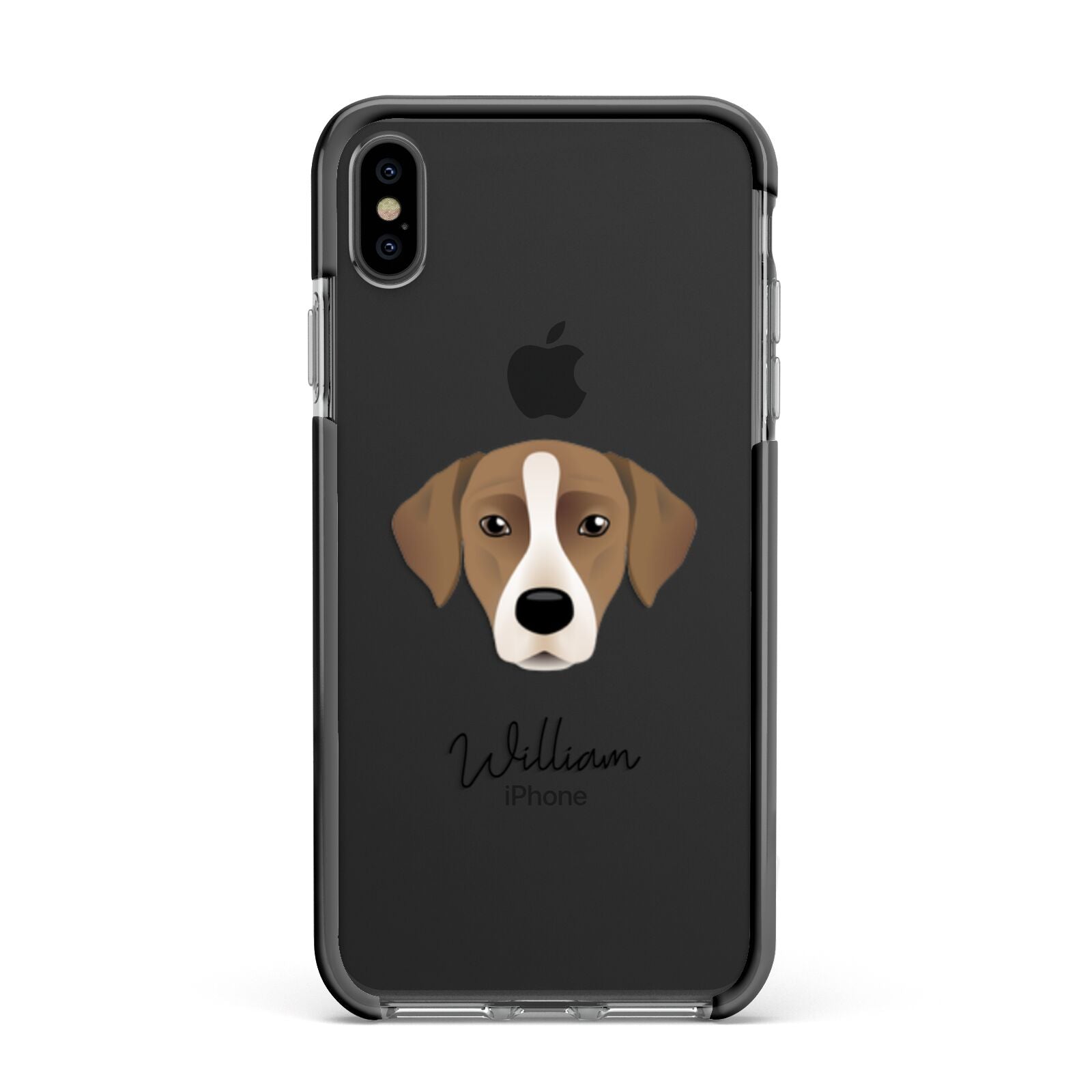 Borador Personalised Apple iPhone Xs Max Impact Case Black Edge on Black Phone