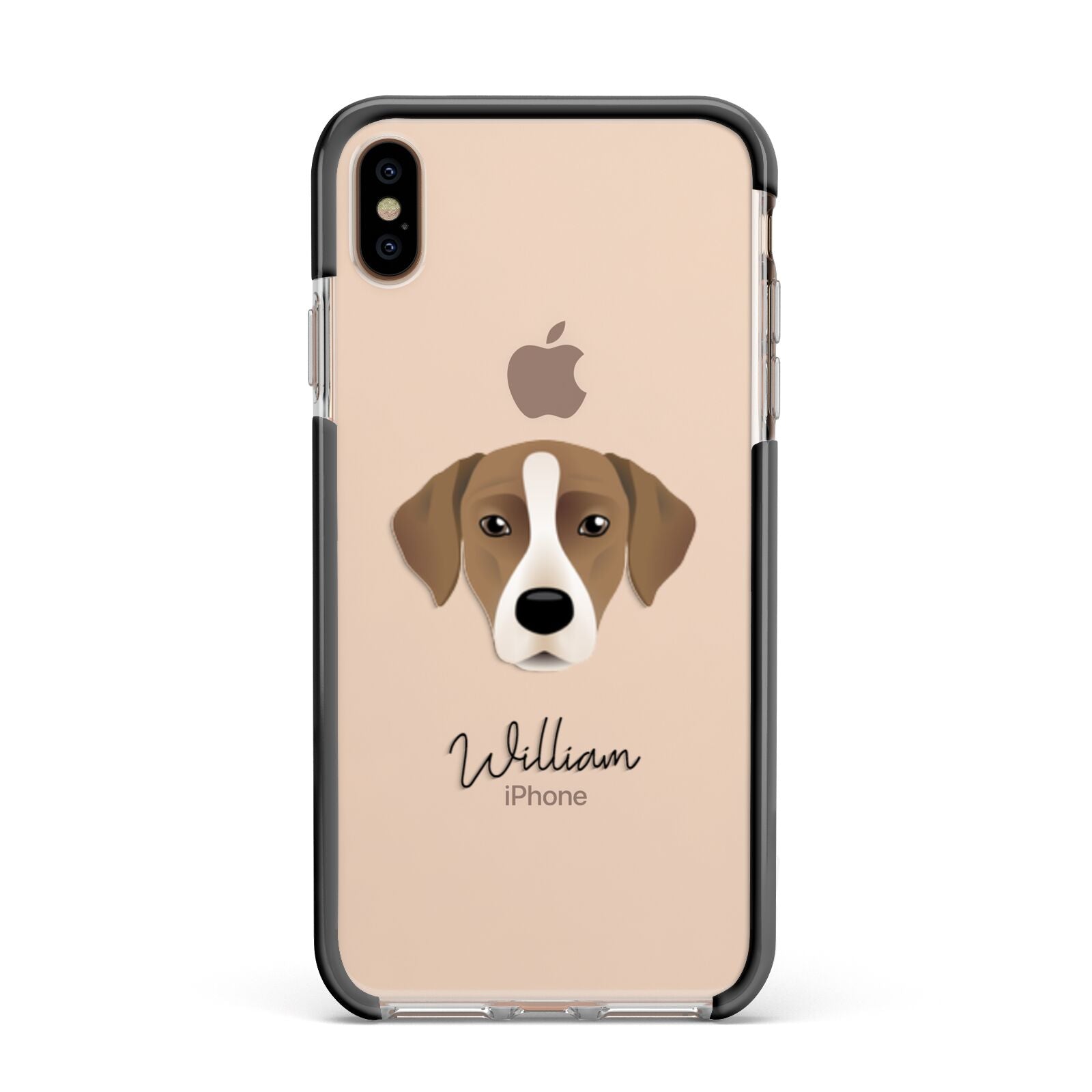 Borador Personalised Apple iPhone Xs Max Impact Case Black Edge on Gold Phone