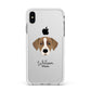 Borador Personalised Apple iPhone Xs Max Impact Case White Edge on Silver Phone