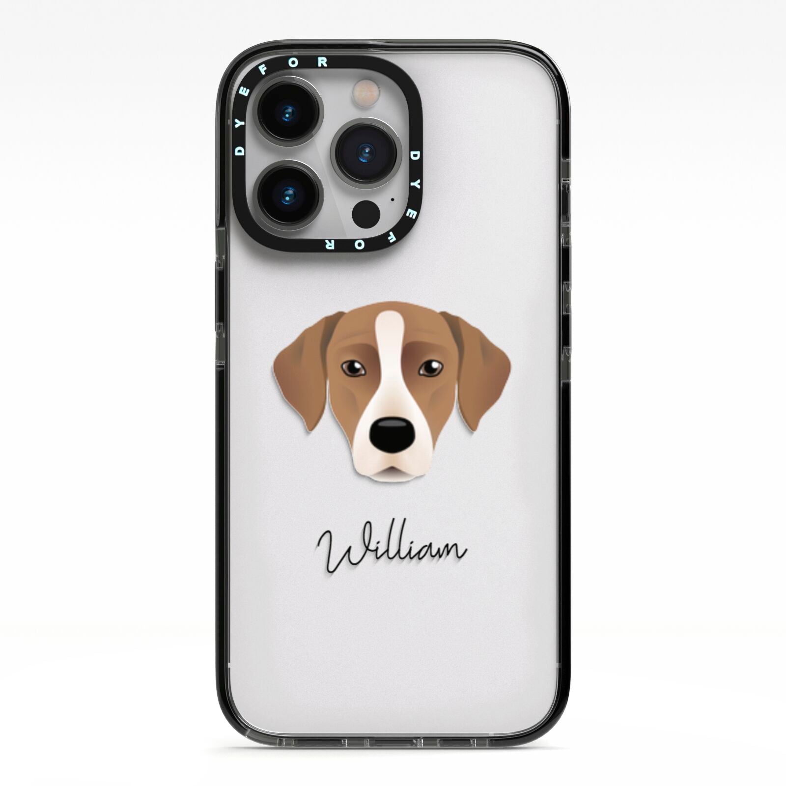Borador Personalised iPhone 13 Pro Black Impact Case on Silver phone