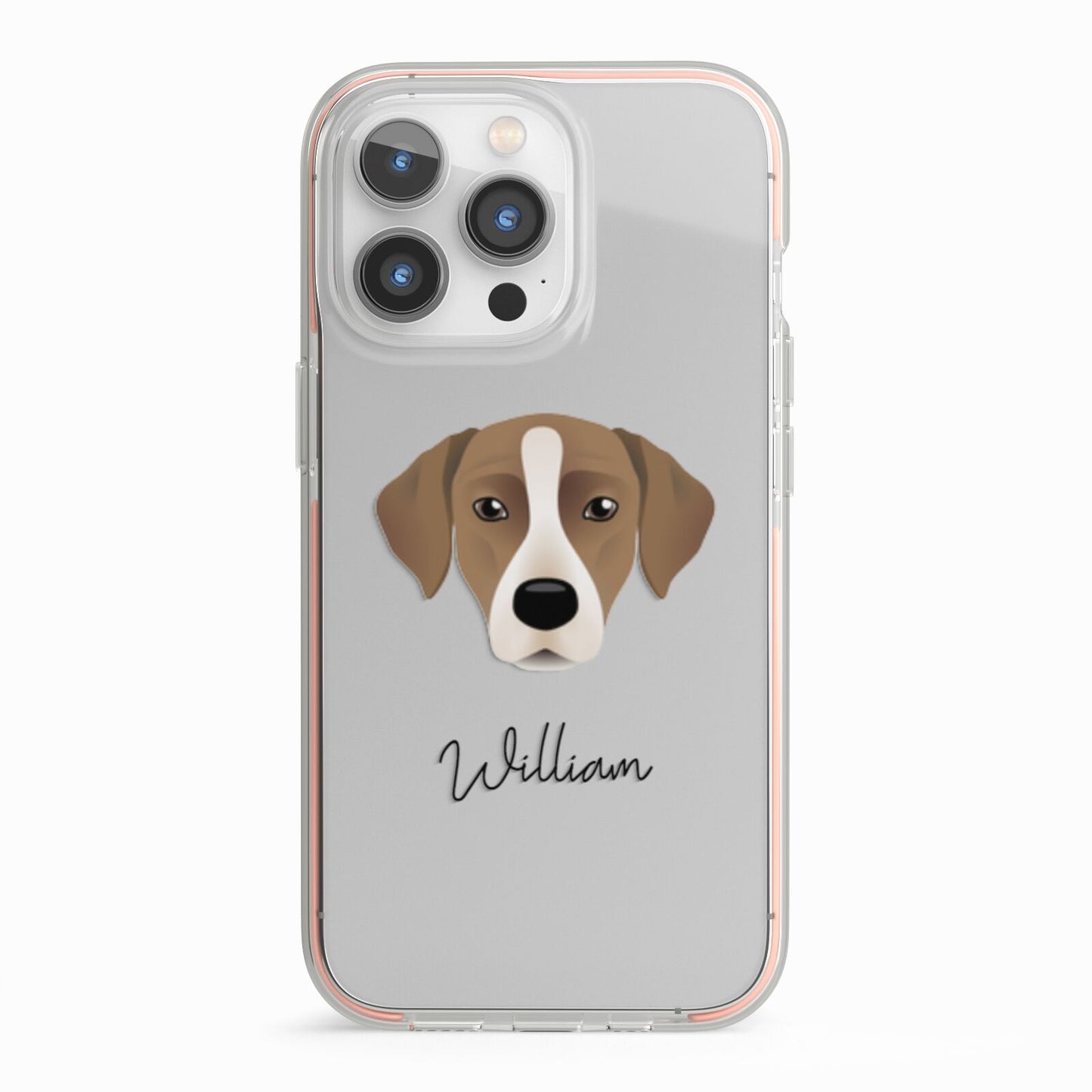 Borador Personalised iPhone 13 Pro TPU Impact Case with Pink Edges