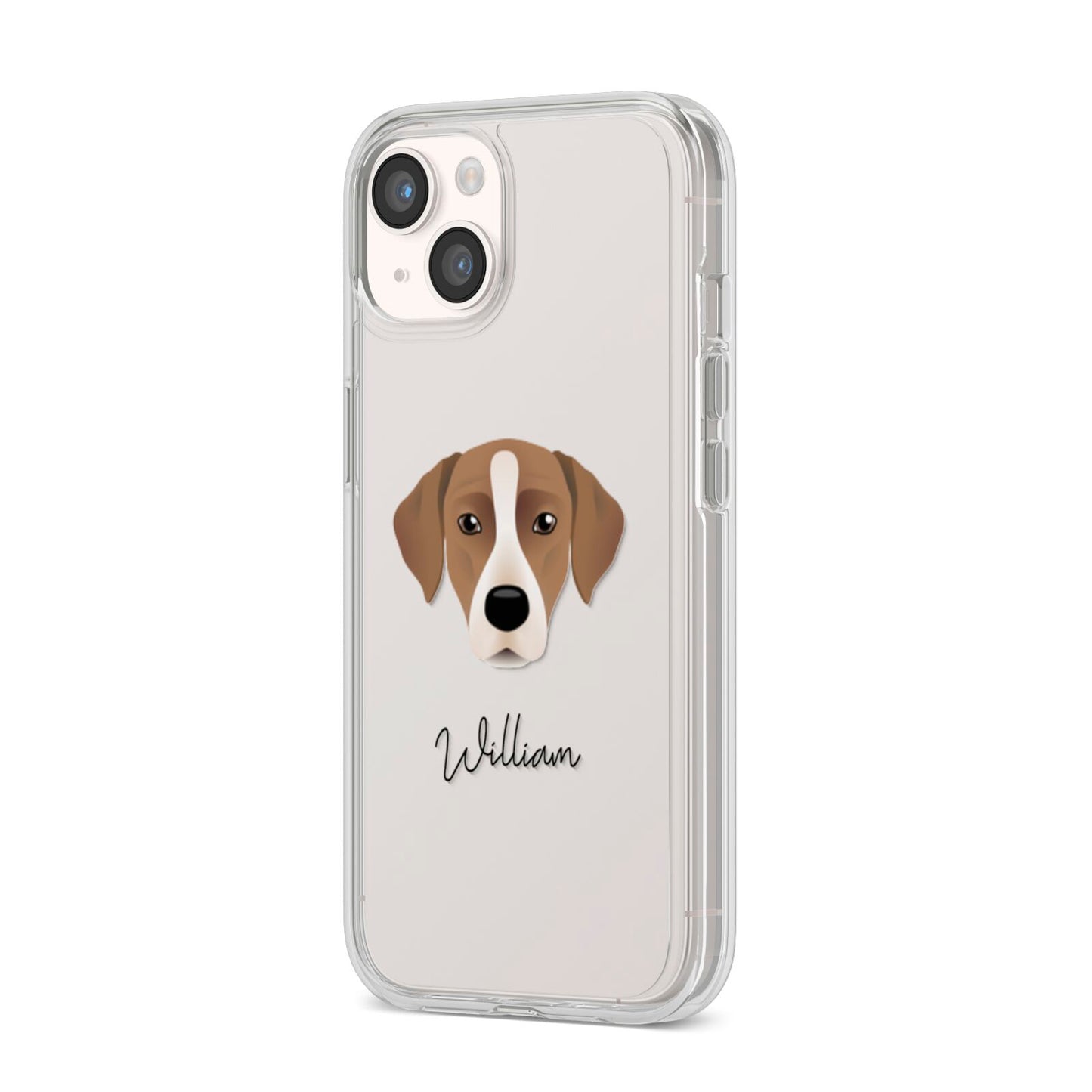 Borador Personalised iPhone 14 Clear Tough Case Starlight Angled Image