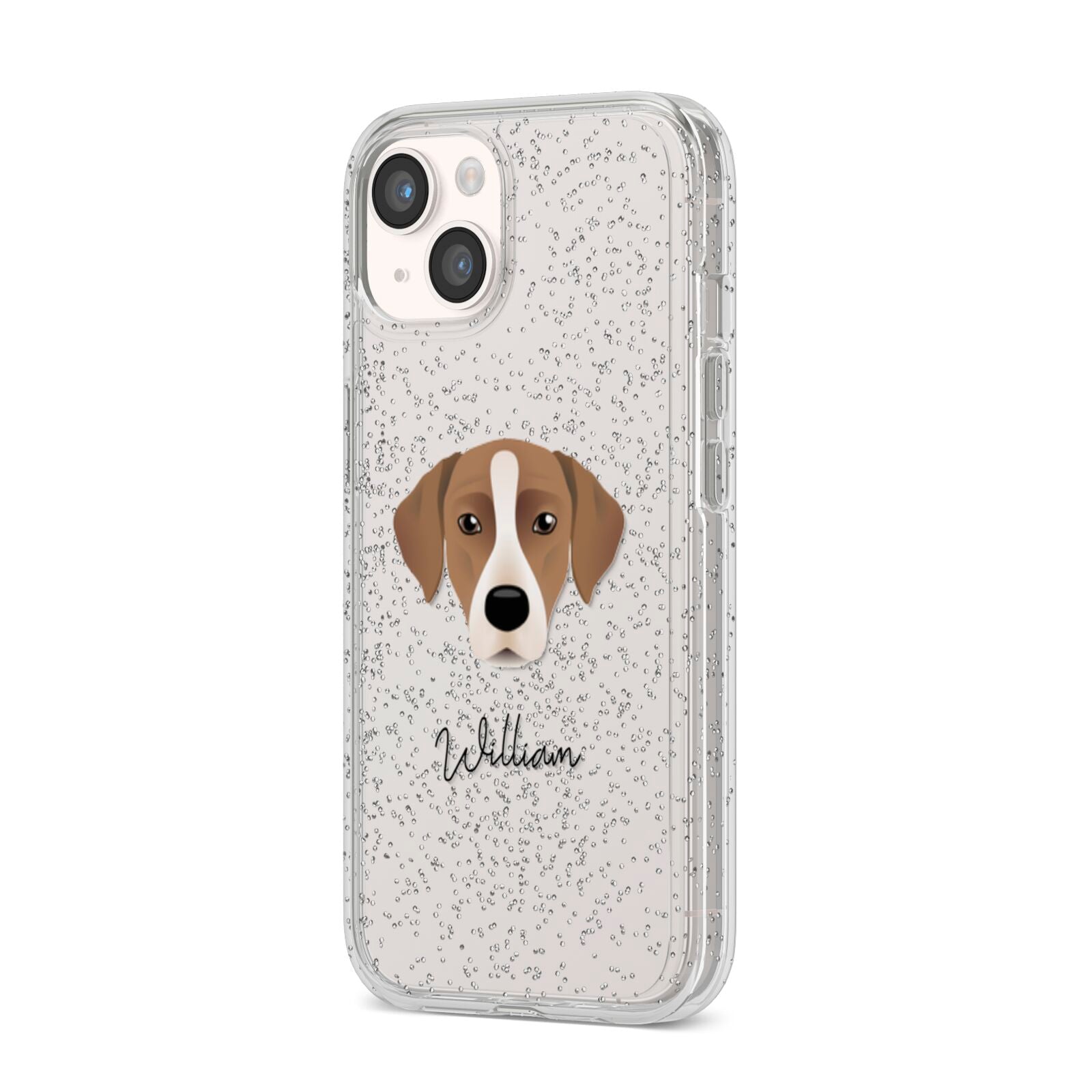 Borador Personalised iPhone 14 Glitter Tough Case Starlight Angled Image