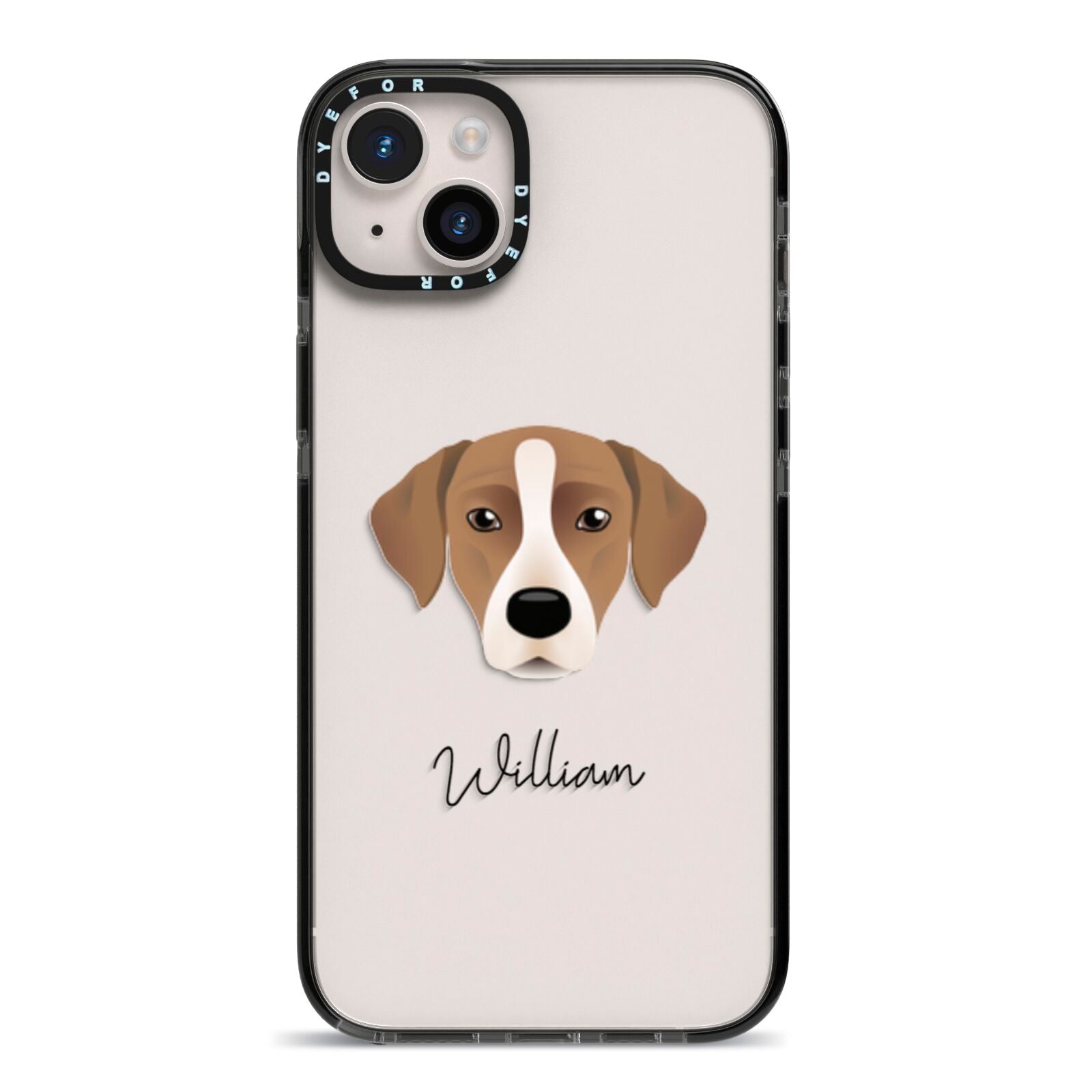 Borador Personalised iPhone 14 Plus Black Impact Case on Silver phone
