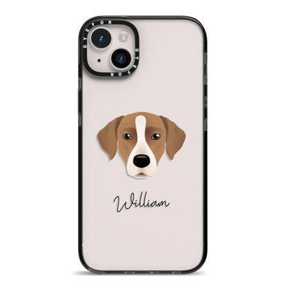 Borador Personalised iPhone 14 Plus Black Impact Case on Silver phone