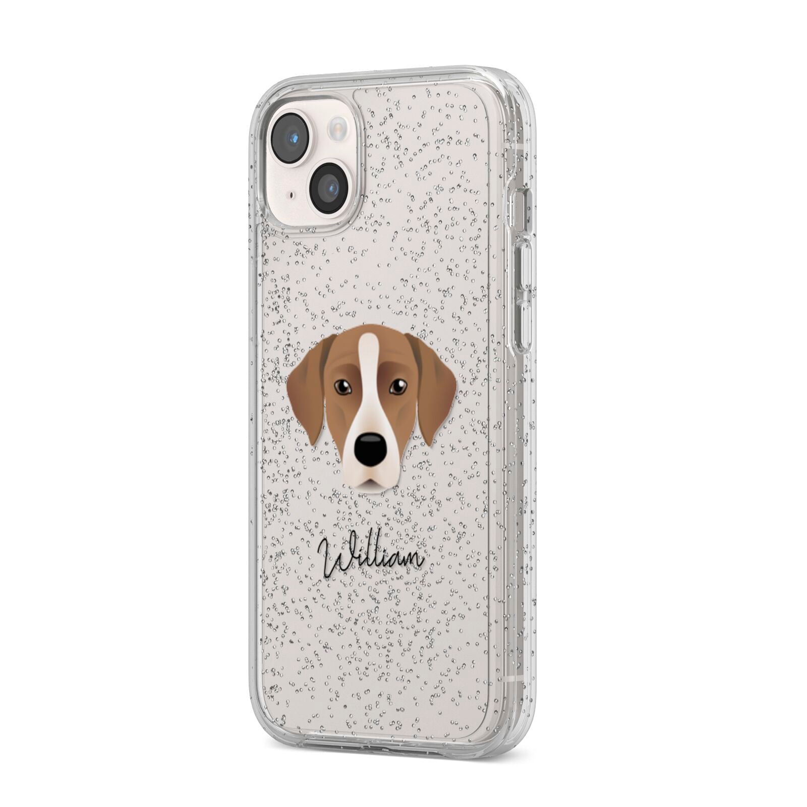 Borador Personalised iPhone 14 Plus Glitter Tough Case Starlight Angled Image