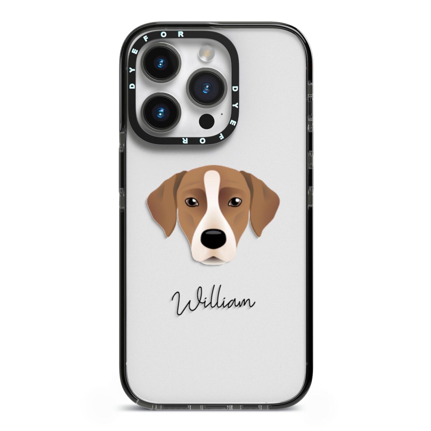 Borador Personalised iPhone 14 Pro Black Impact Case on Silver phone