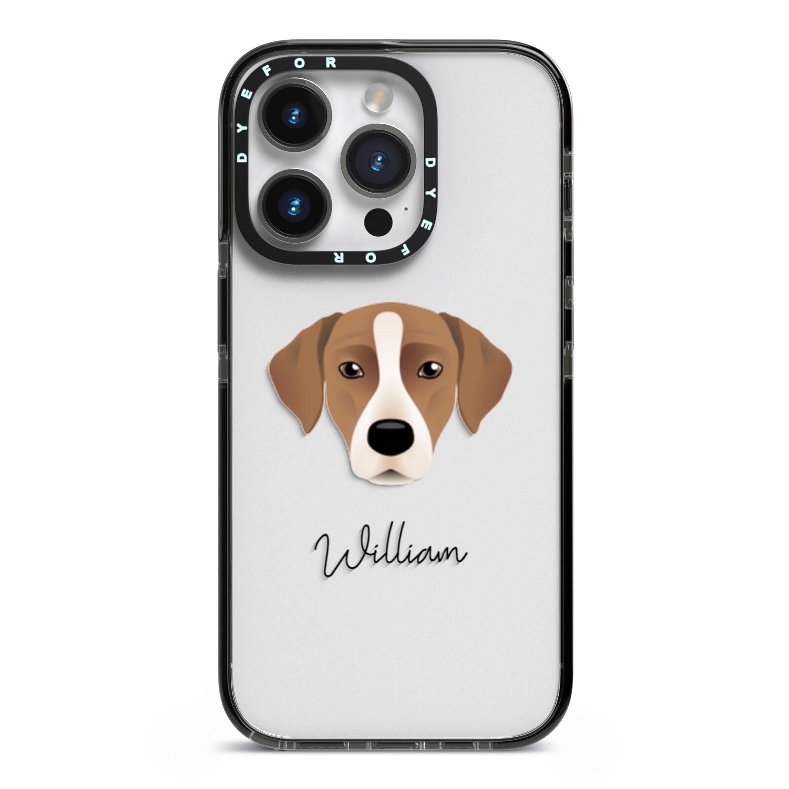 Borador Personalised iPhone 14 Pro Black Impact Case on Silver phone
