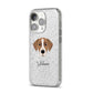 Borador Personalised iPhone 14 Pro Glitter Tough Case Silver Angled Image