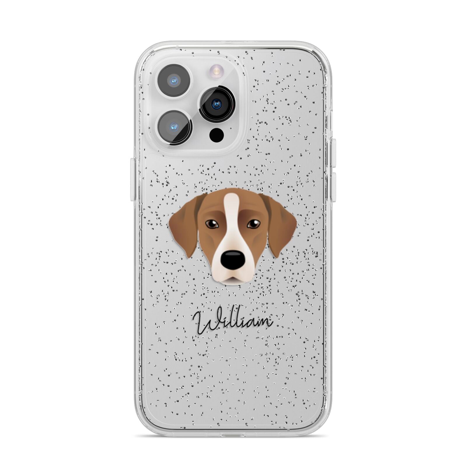 Borador Personalised iPhone 14 Pro Max Glitter Tough Case Silver