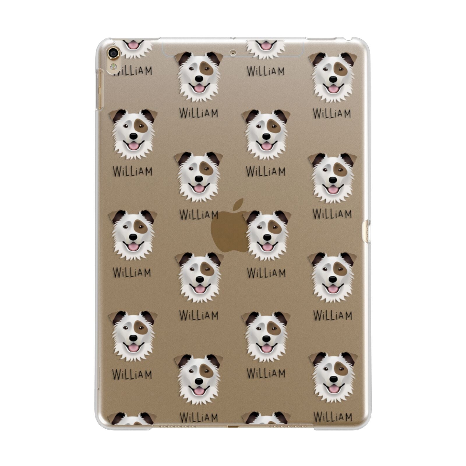 Border Collie Icon with Name Apple iPad Gold Case
