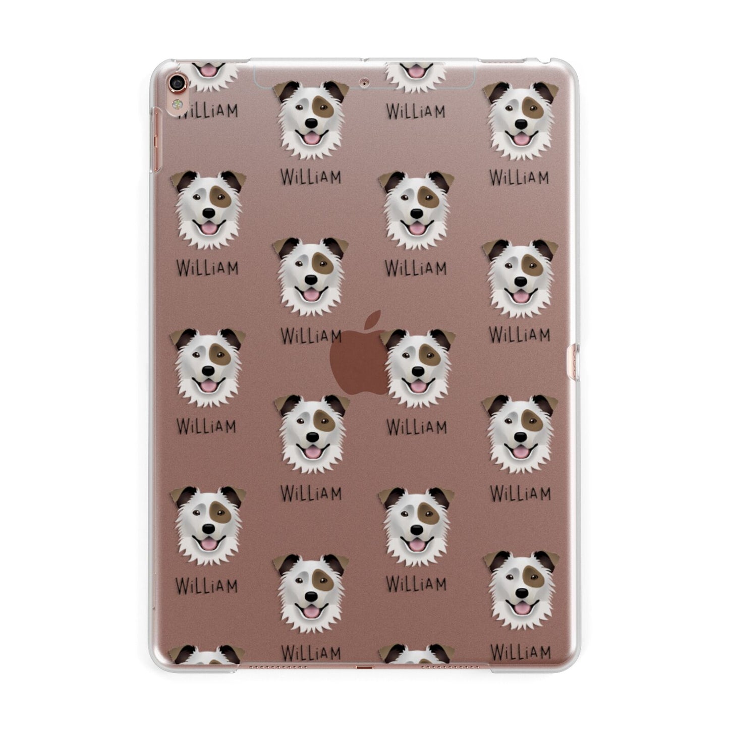 Border Collie Icon with Name Apple iPad Rose Gold Case