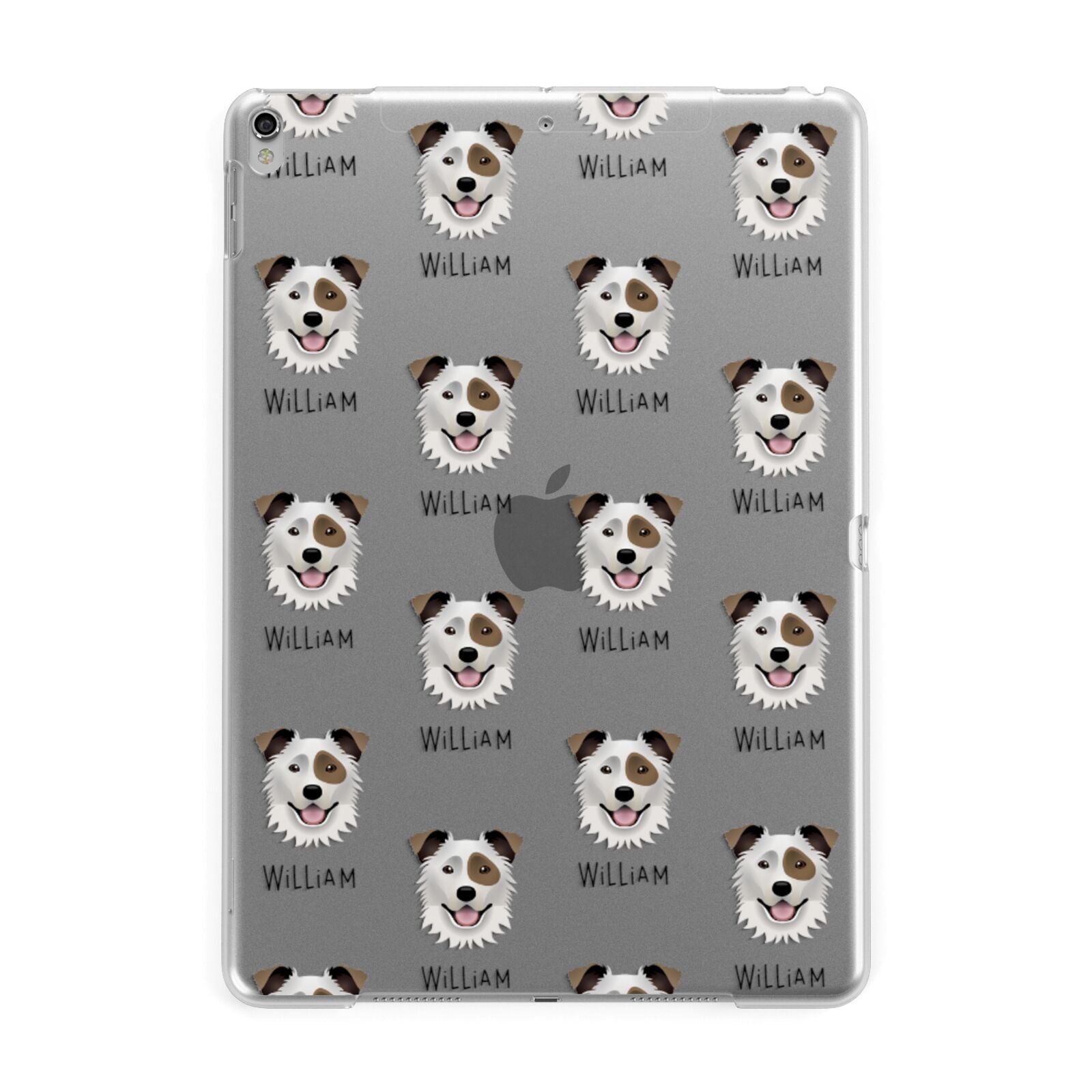 Border Collie Icon with Name Apple iPad Silver Case