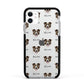 Border Collie Icon with Name Apple iPhone 11 in White with Black Impact Case