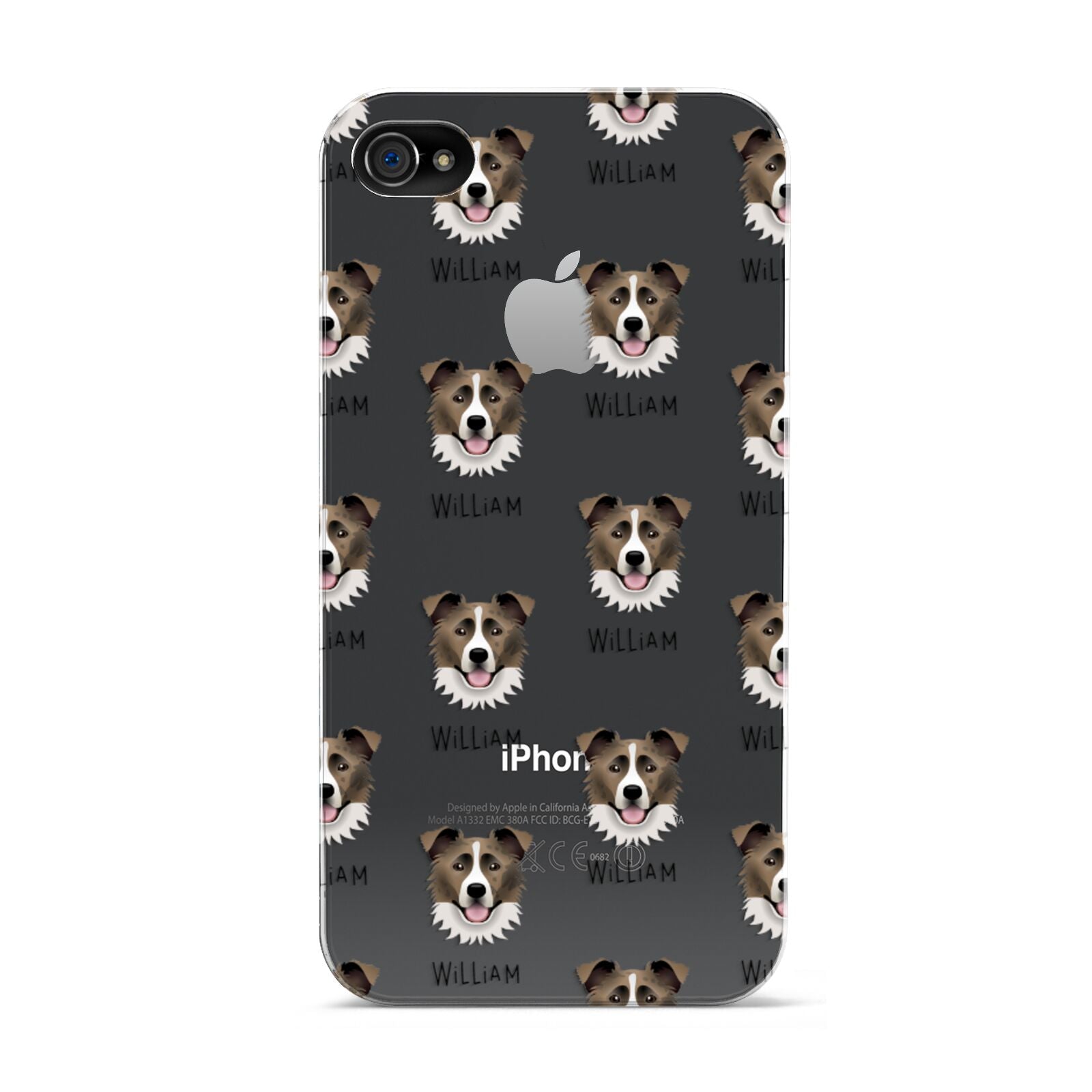 Border Collie Icon with Name Apple iPhone 4s Case