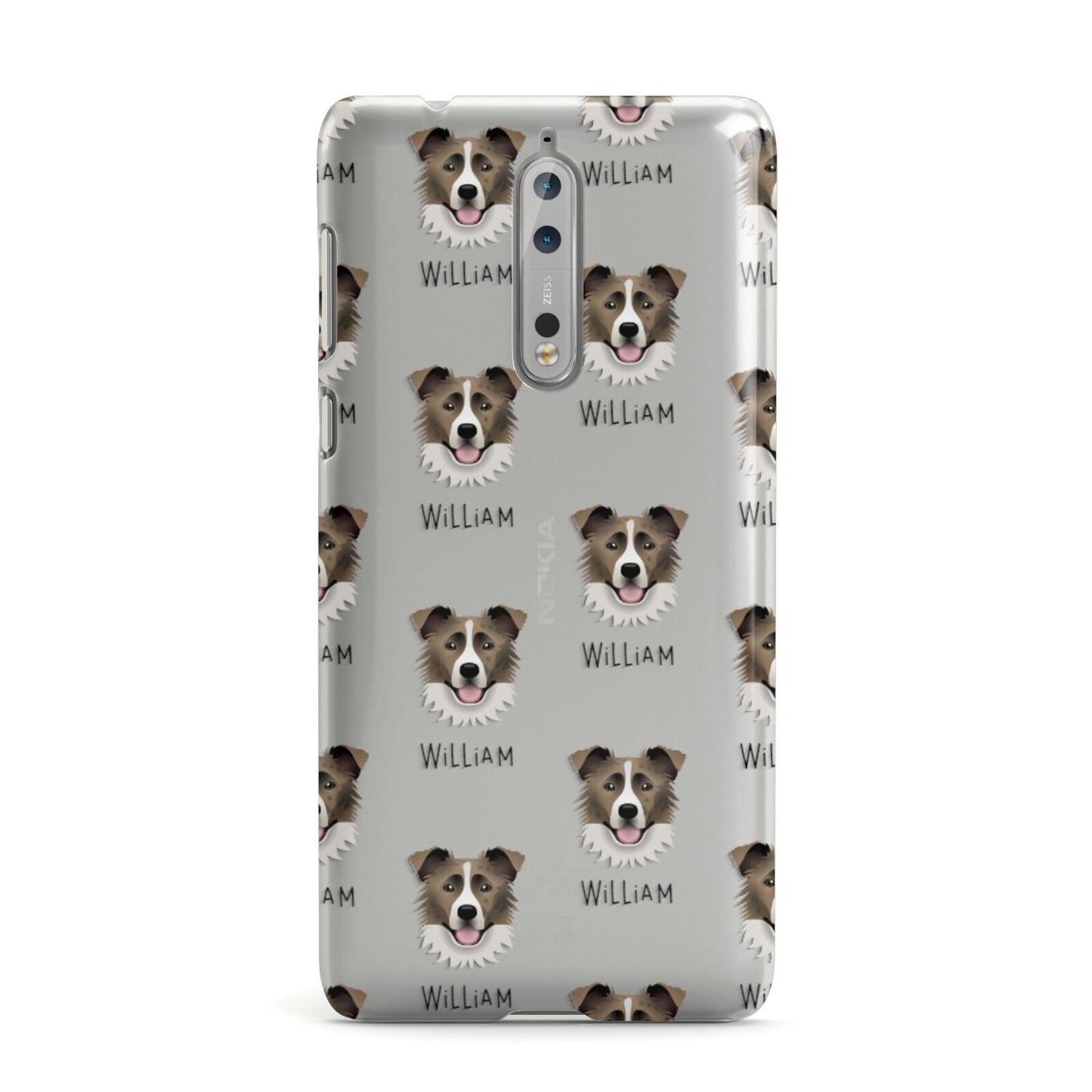 Border Collie Icon with Name Nokia Case