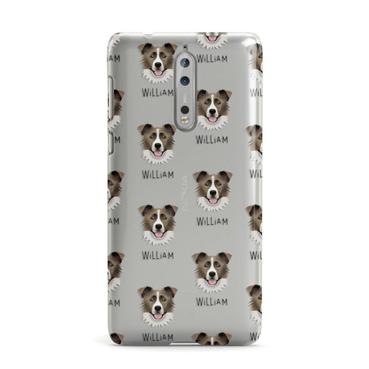 Border Collie Icon with Name Nokia Case