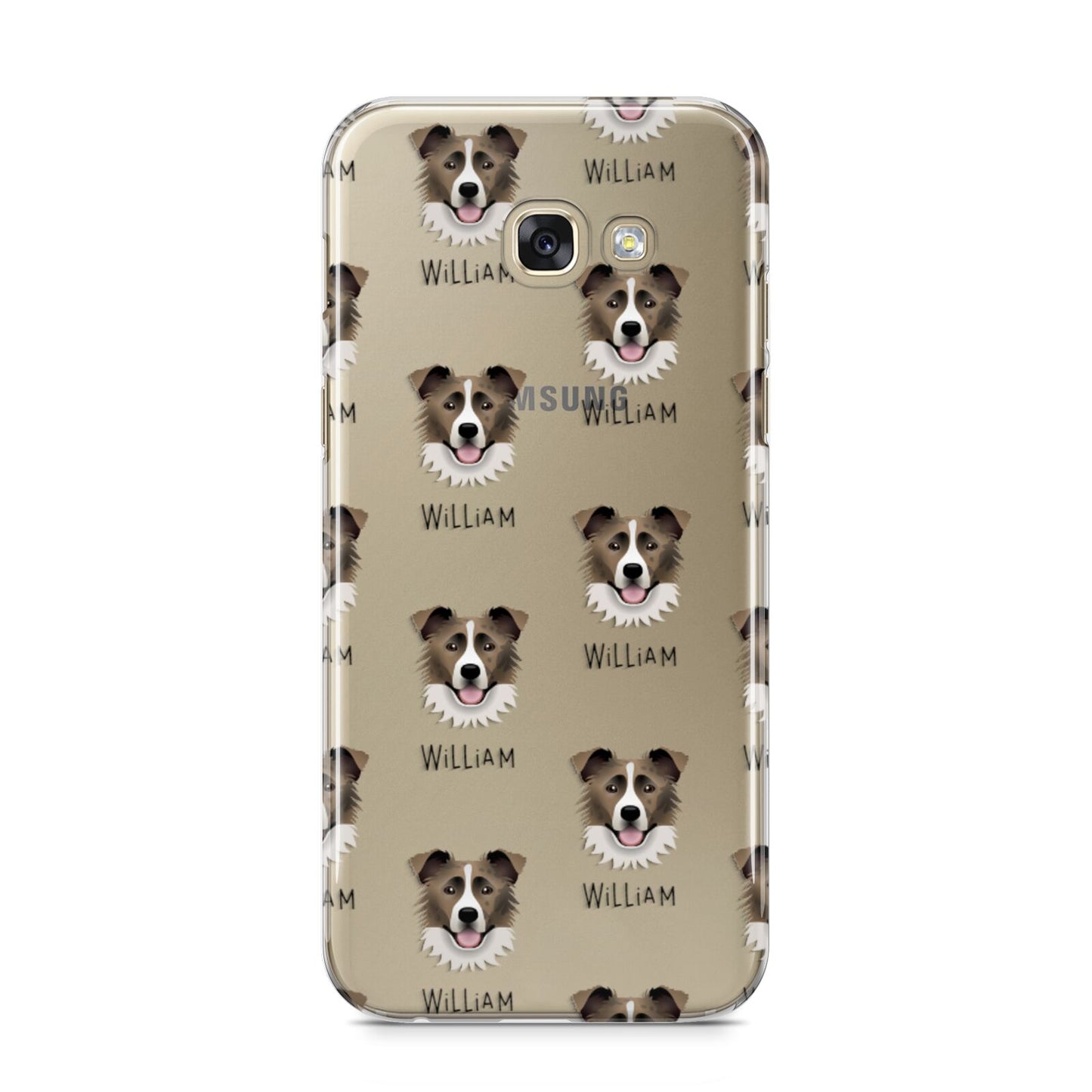 Border Collie Icon with Name Samsung Galaxy A5 2017 Case on gold phone