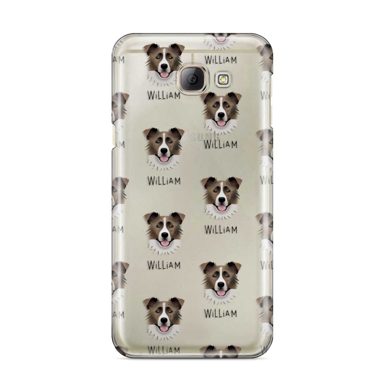 Border Collie Icon with Name Samsung Galaxy A8 2016 Case