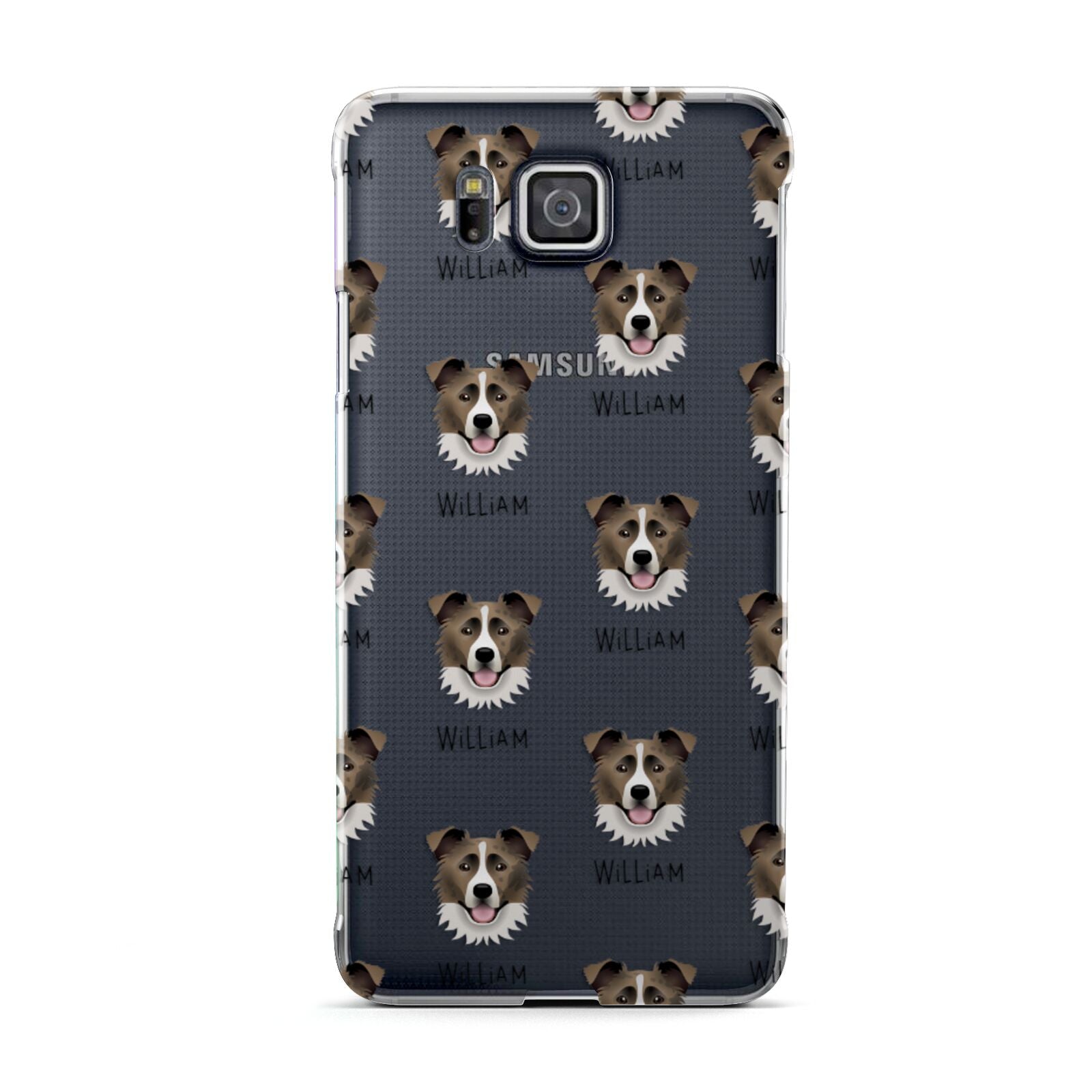 Border Collie Icon with Name Samsung Galaxy Alpha Case
