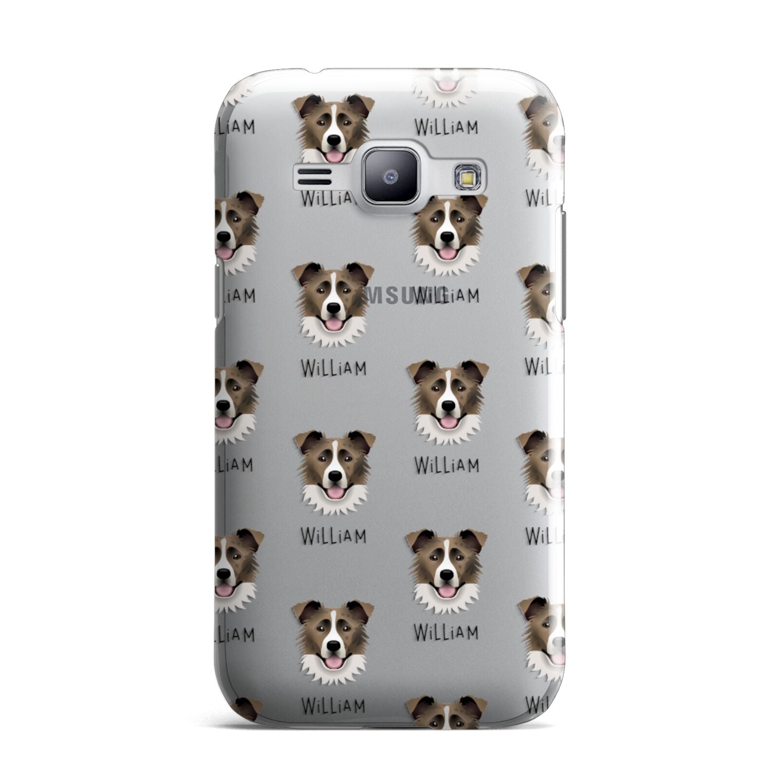 Border Collie Icon with Name Samsung Galaxy J1 2015 Case