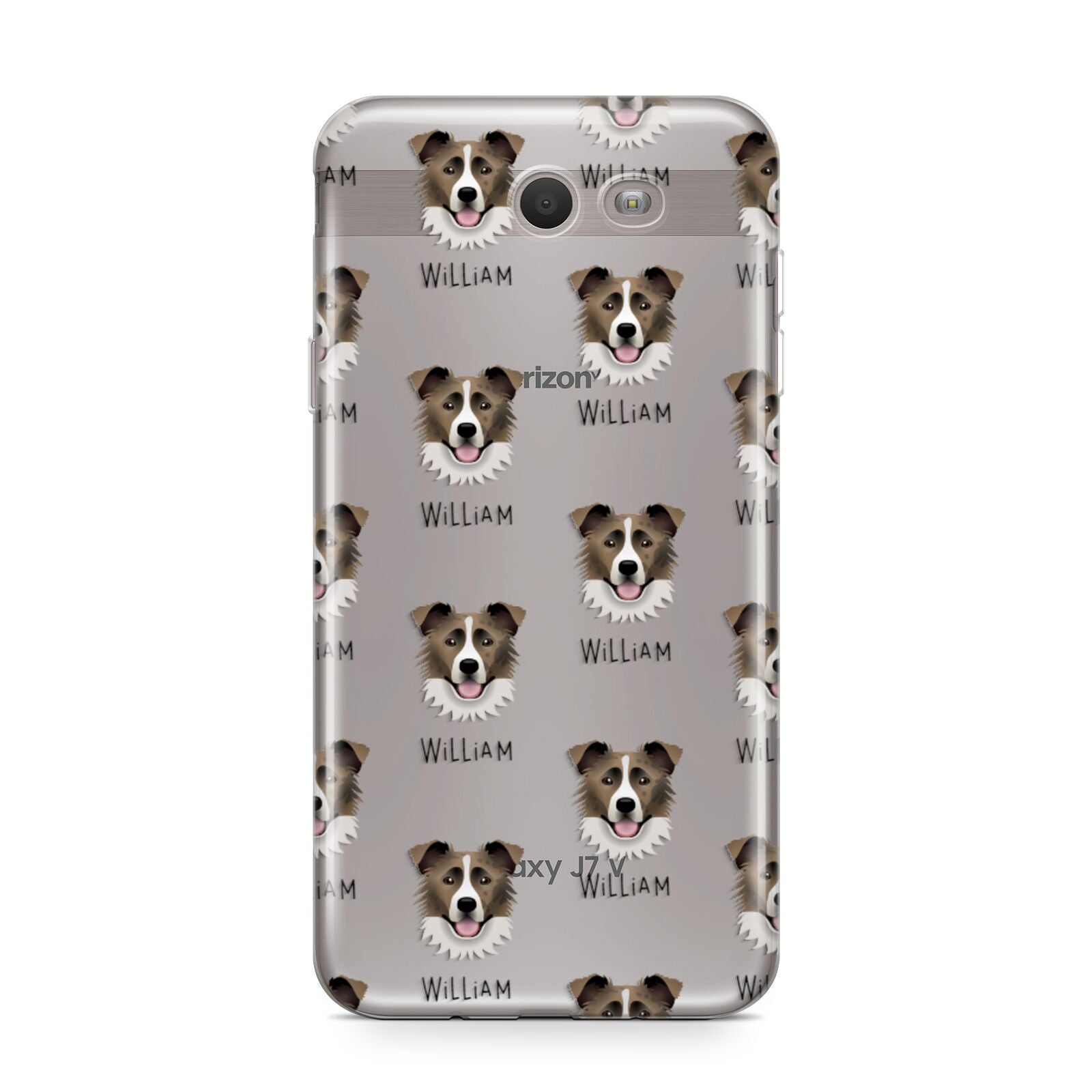 Border Collie Icon with Name Samsung Galaxy J7 2017 Case