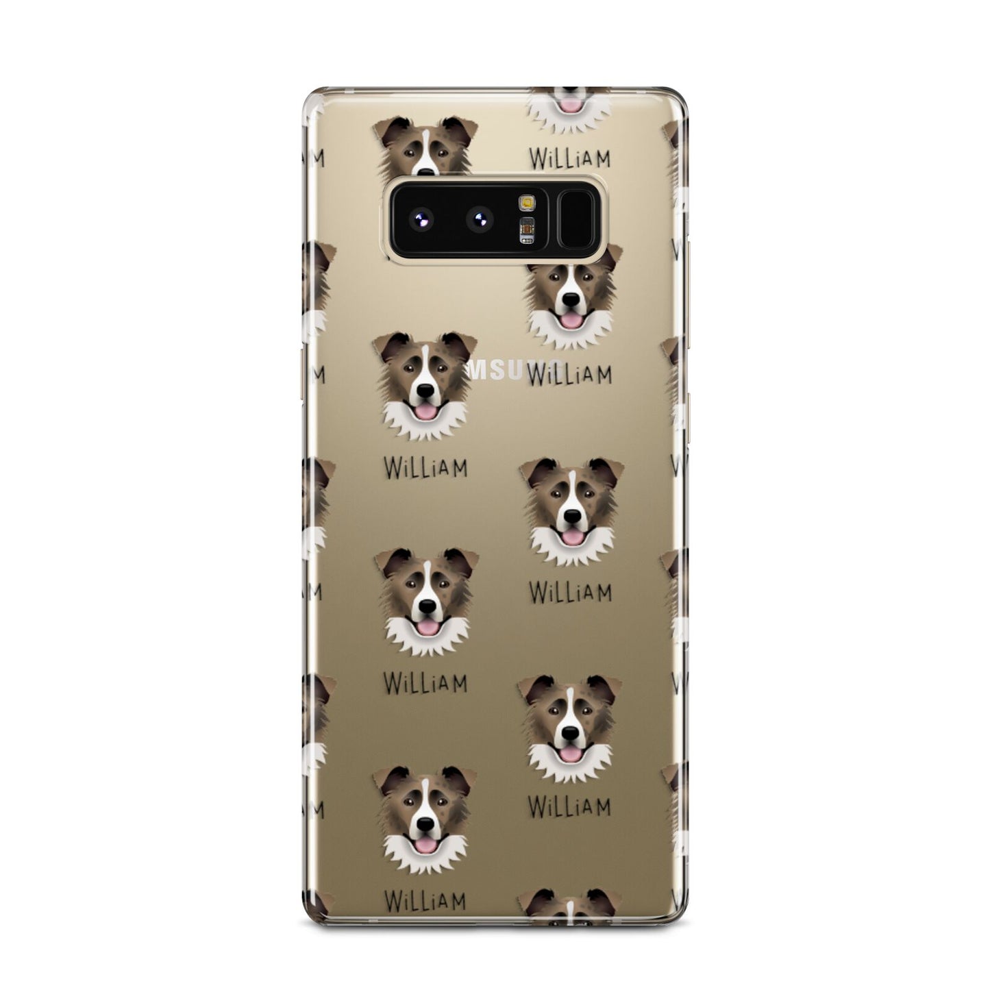 Border Collie Icon with Name Samsung Galaxy Note 8 Case