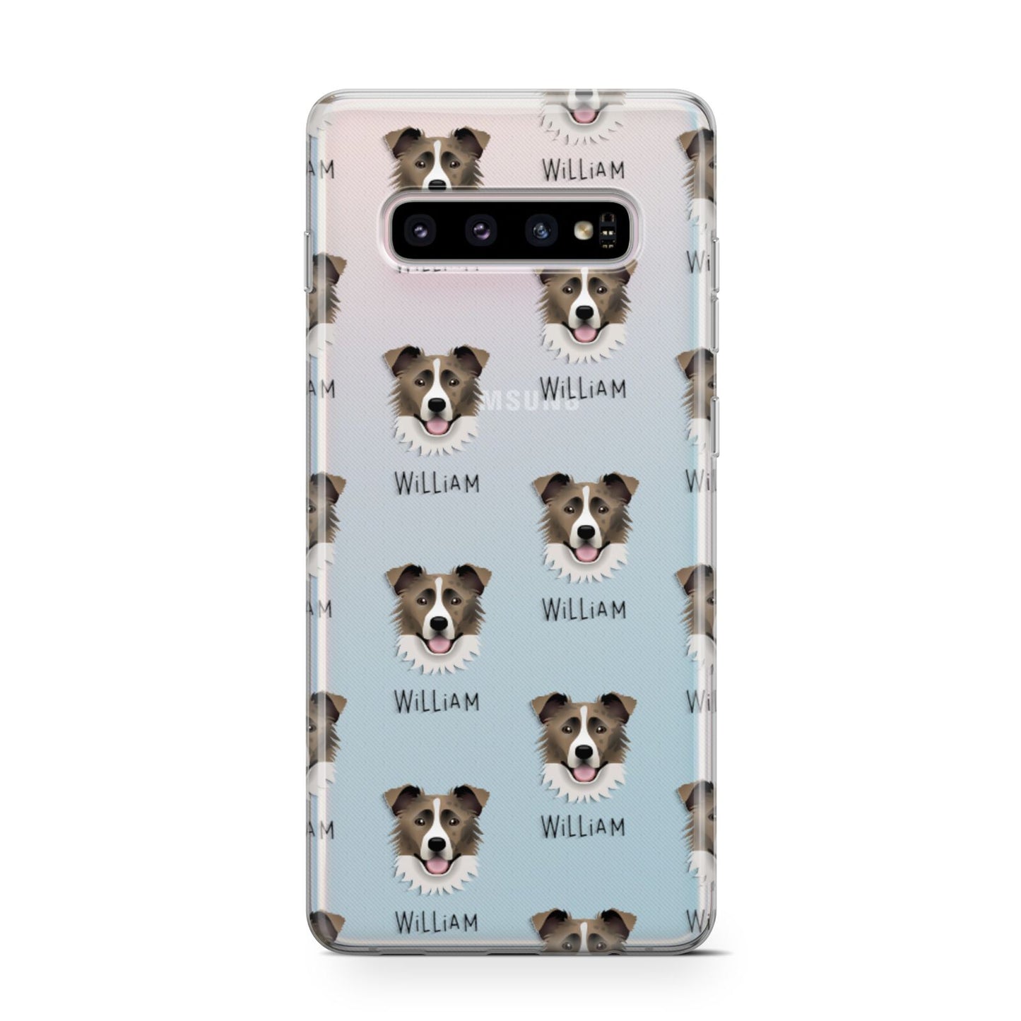 Border Collie Icon with Name Samsung Galaxy S10 Case