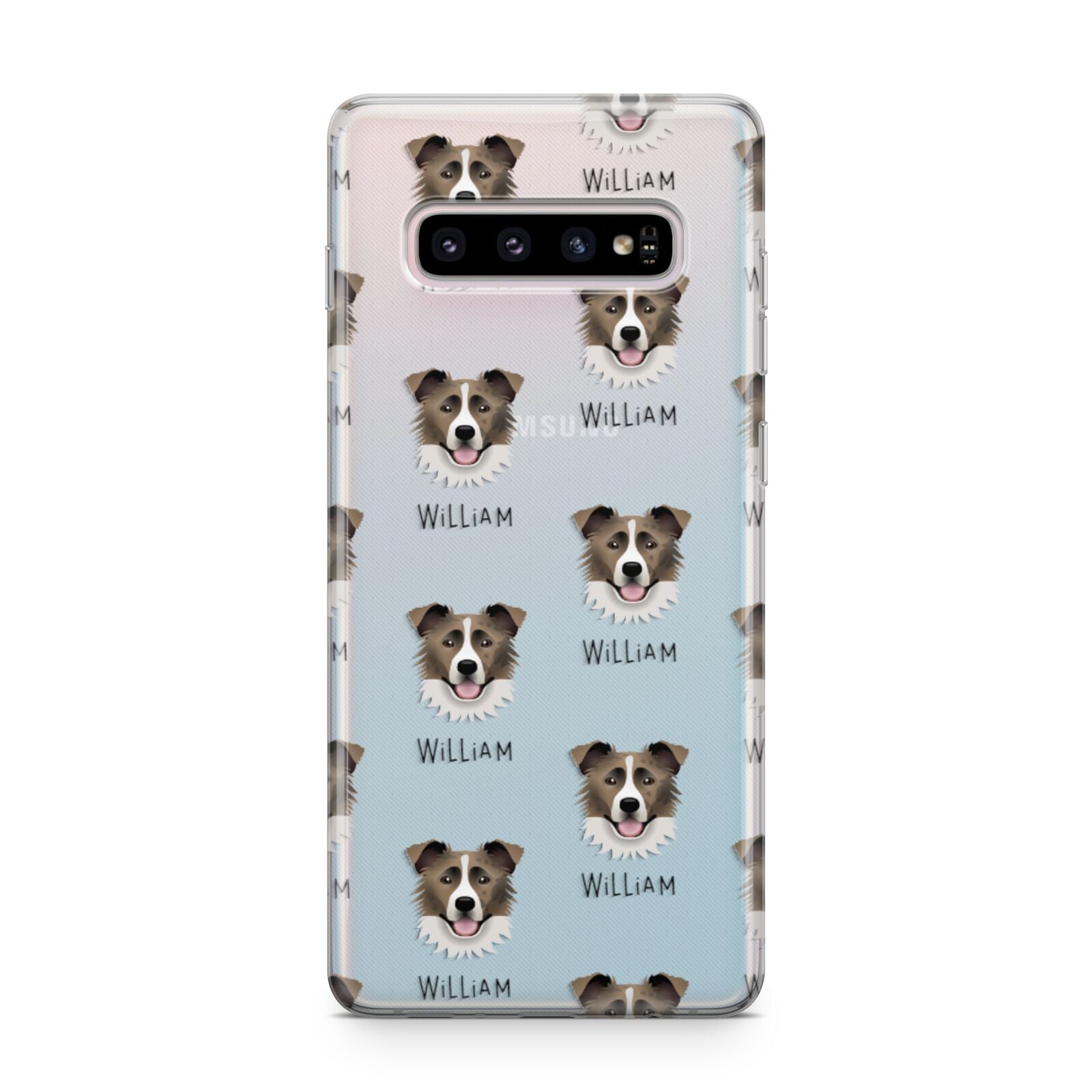 Border Collie Icon with Name Samsung Galaxy S10 Plus Case