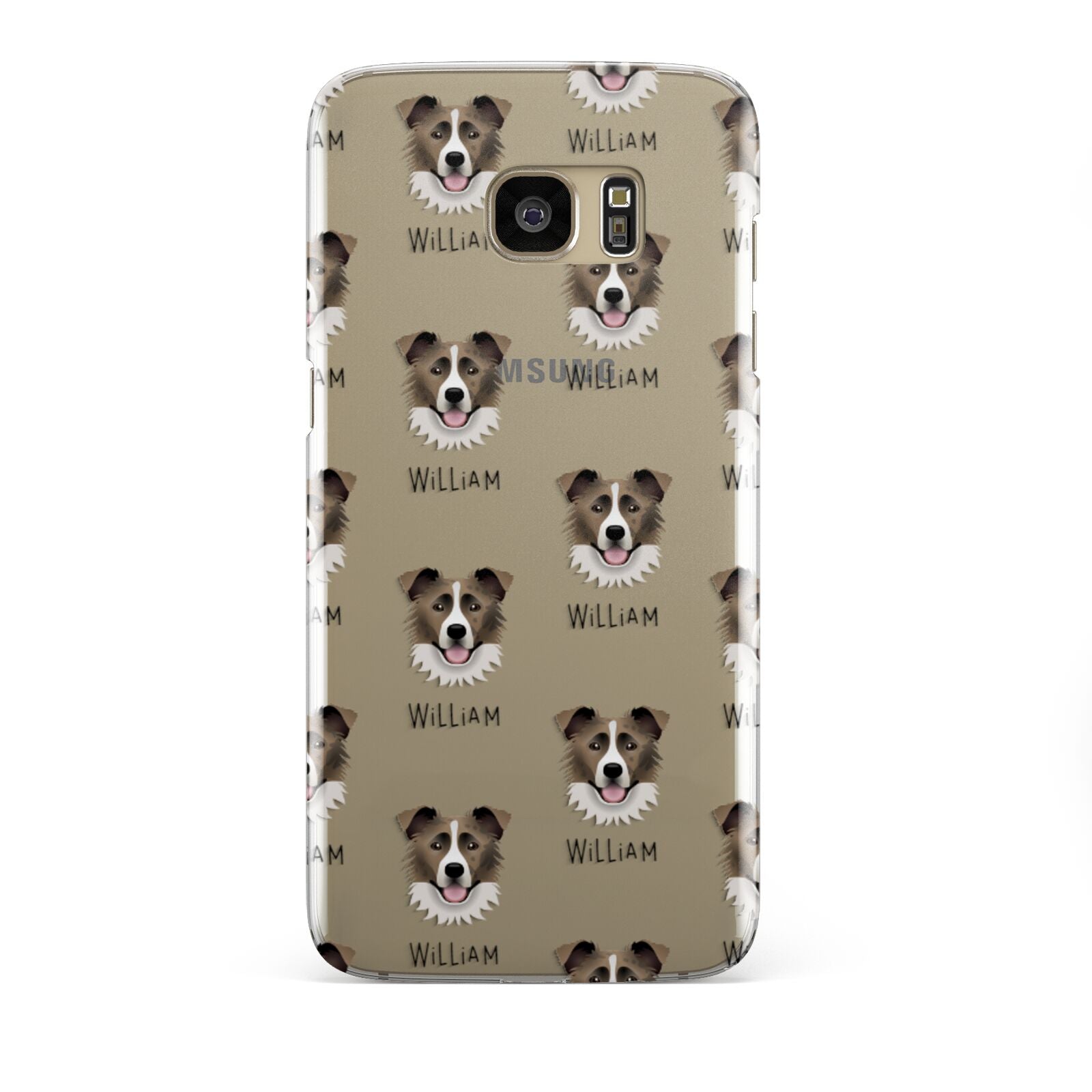 Border Collie Icon with Name Samsung Galaxy S7 Edge Case