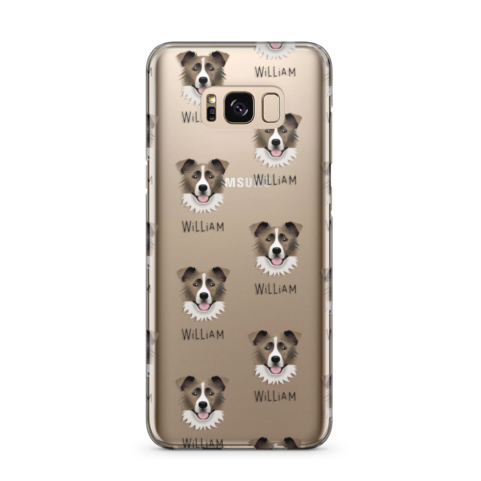 Border Collie Icon with Name Samsung Galaxy S8 Plus Case