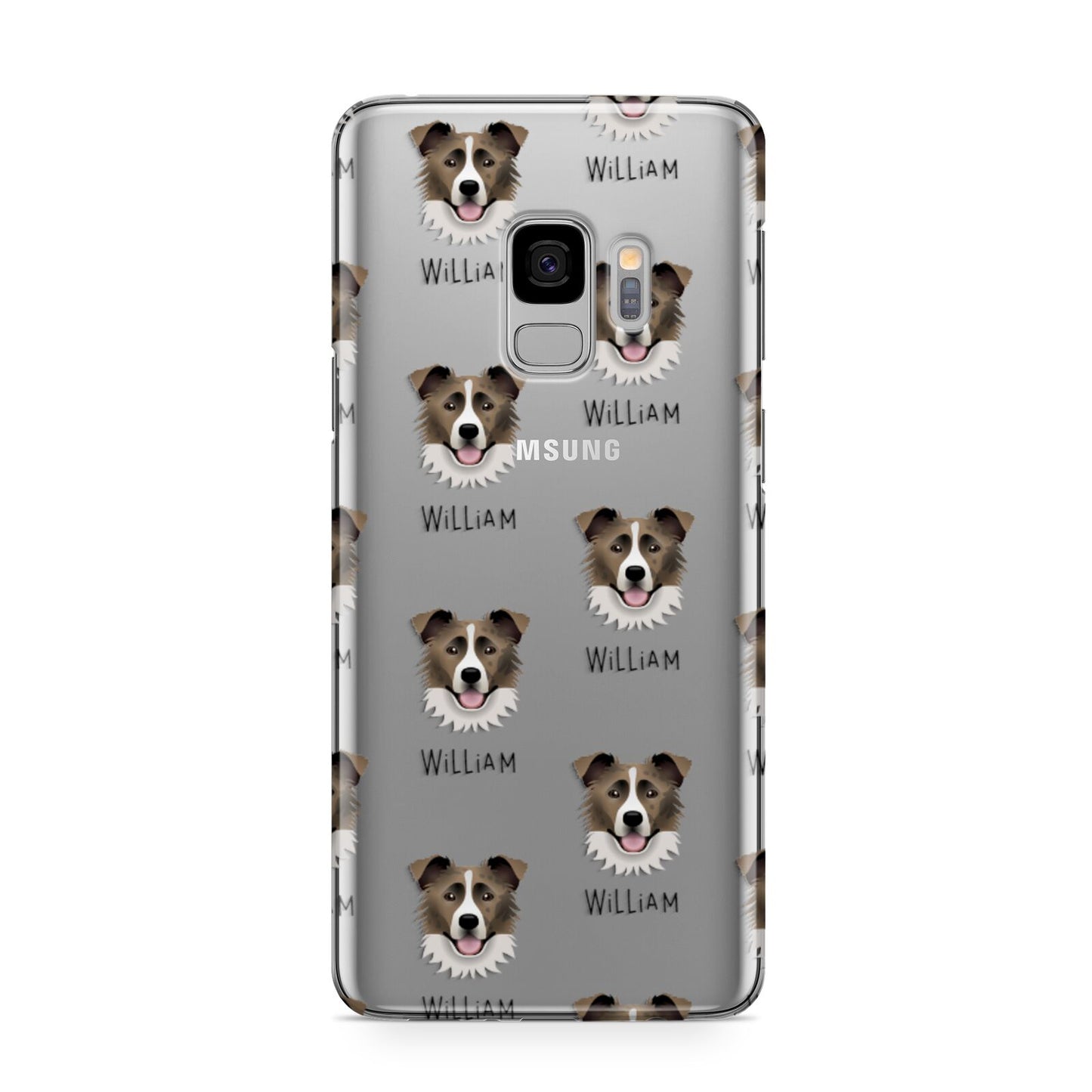 Border Collie Icon with Name Samsung Galaxy S9 Case