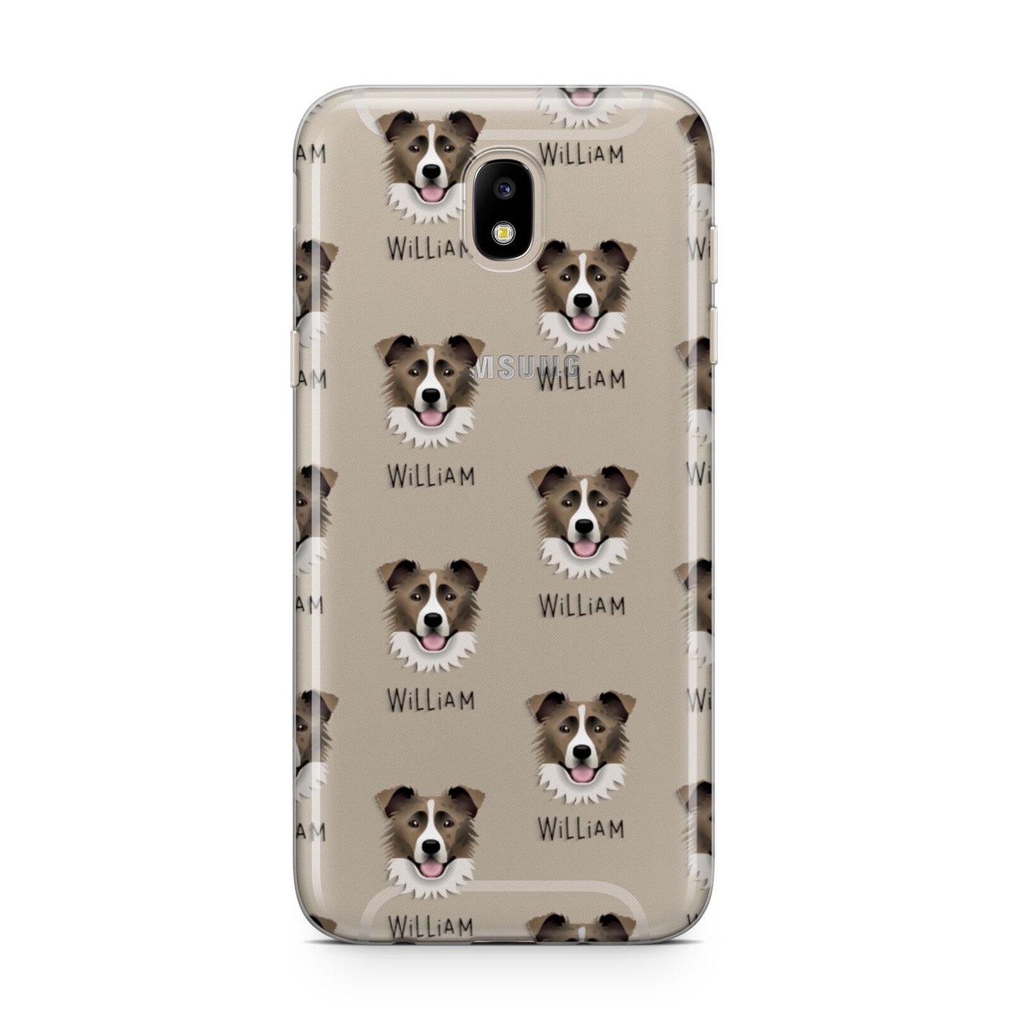 Border Collie Icon with Name Samsung J5 2017 Case