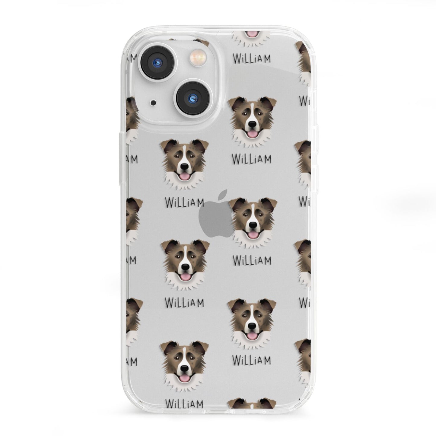 Border Collie Icon with Name iPhone 13 Mini Clear Bumper Case
