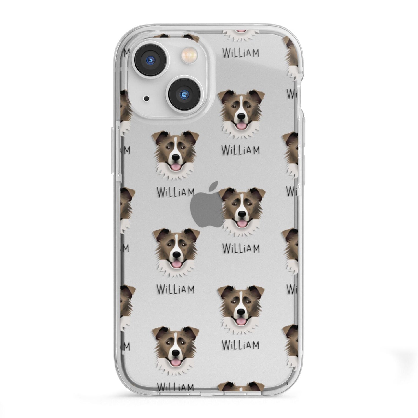 Border Collie Icon with Name iPhone 13 Mini TPU Impact Case with White Edges