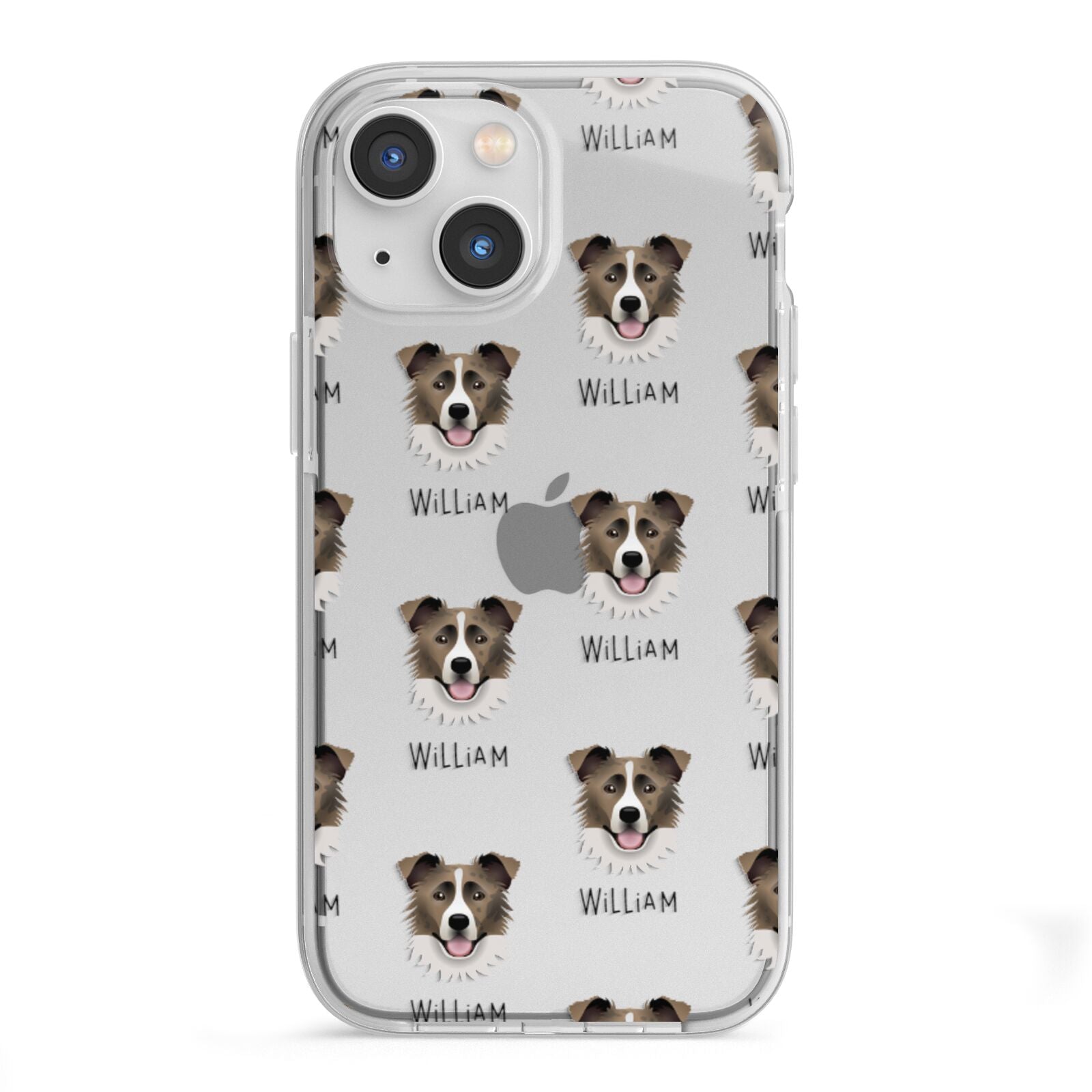 Border Collie Icon with Name iPhone 13 Mini TPU Impact Case with White Edges