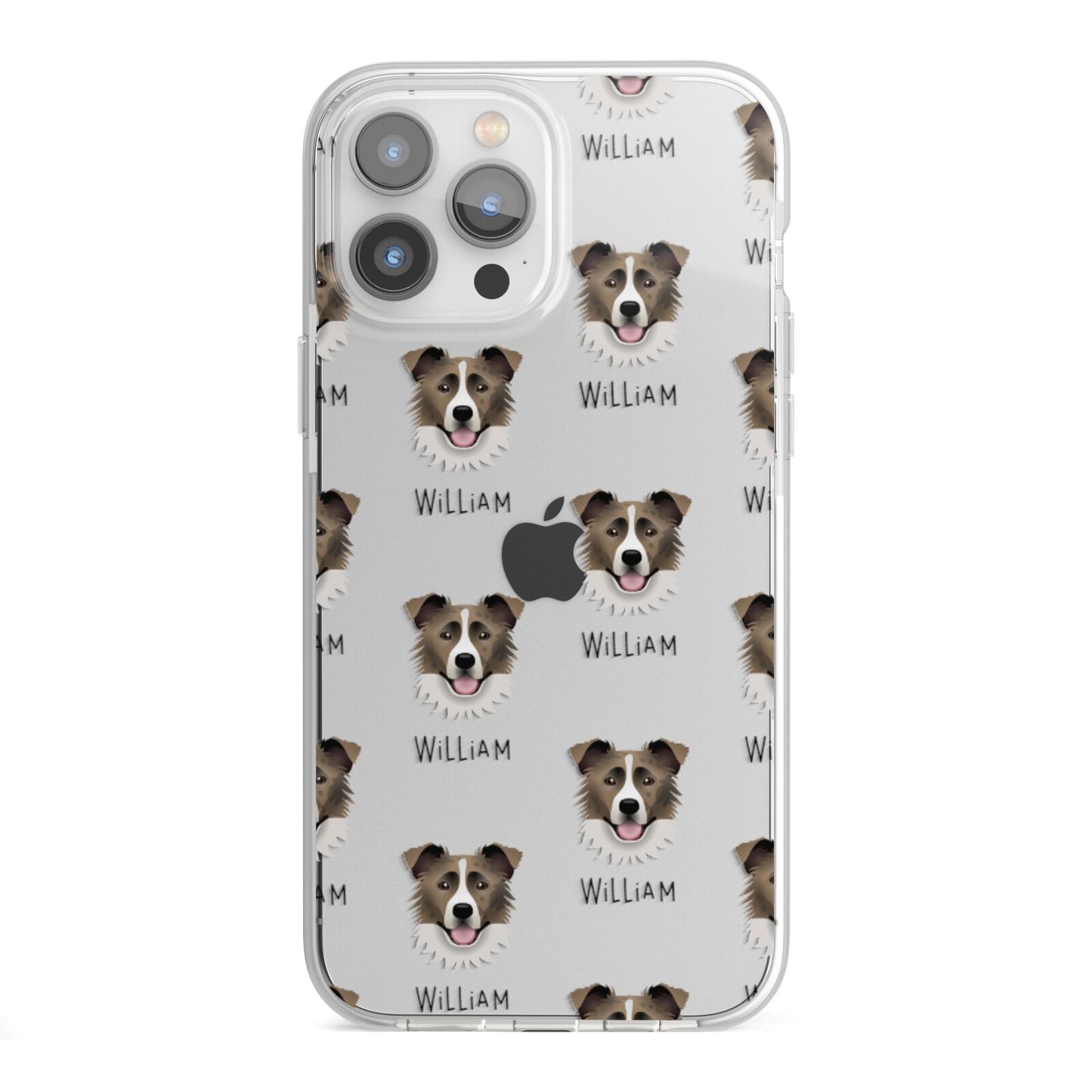 Border Collie Icon with Name iPhone 13 Pro Max TPU Impact Case with White Edges