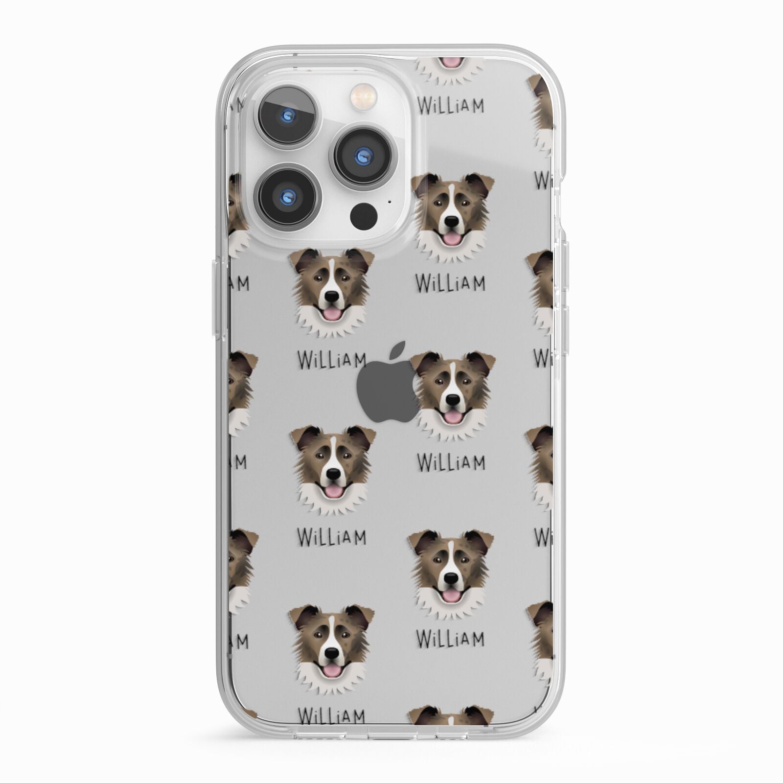 Border Collie Icon with Name iPhone 13 Pro TPU Impact Case with White Edges